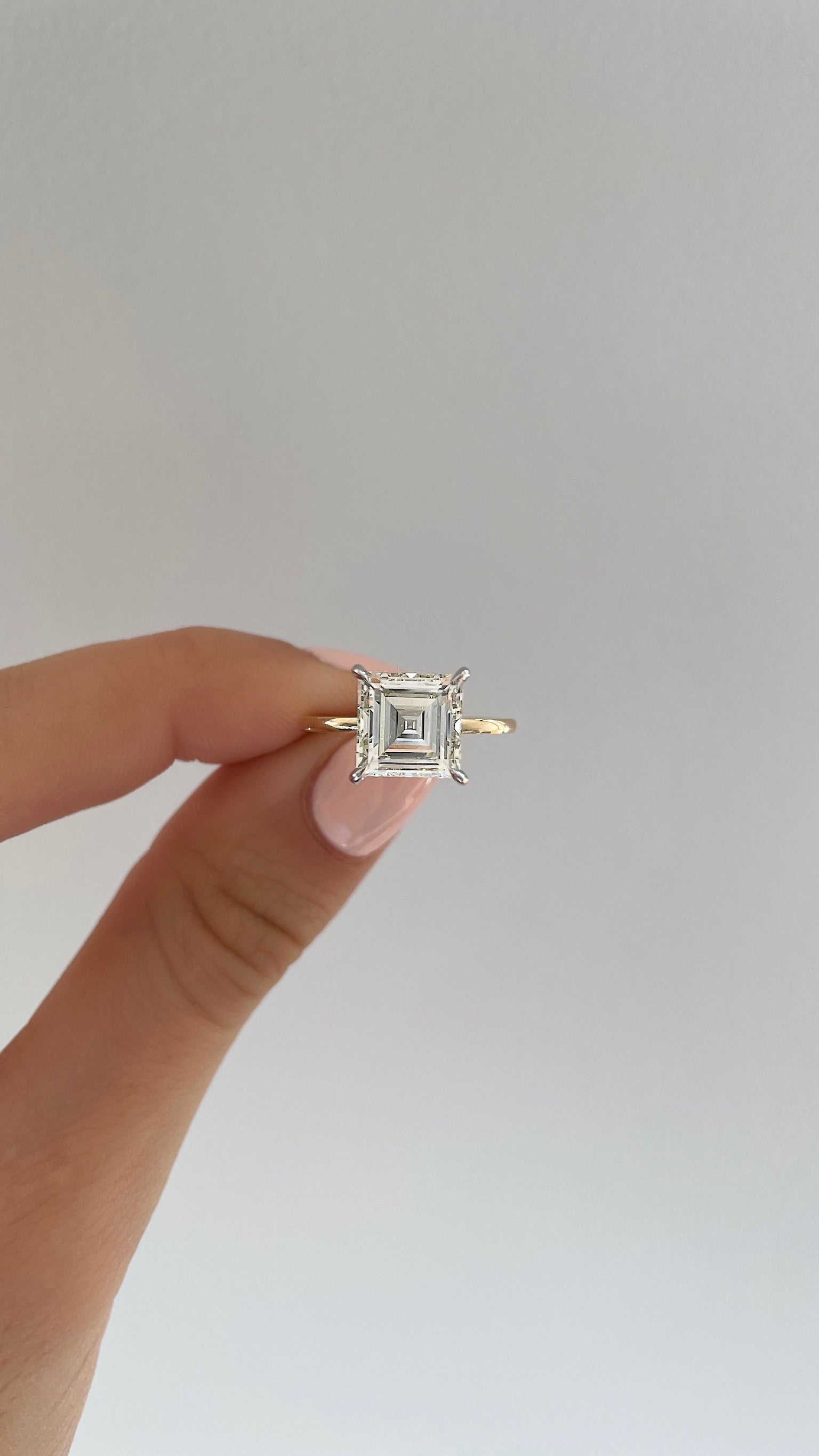 3.05 Carat Asscher Cut Whisper Thin® Diamond Ring - Elegant Engagement & Wedding Jewelry for Women