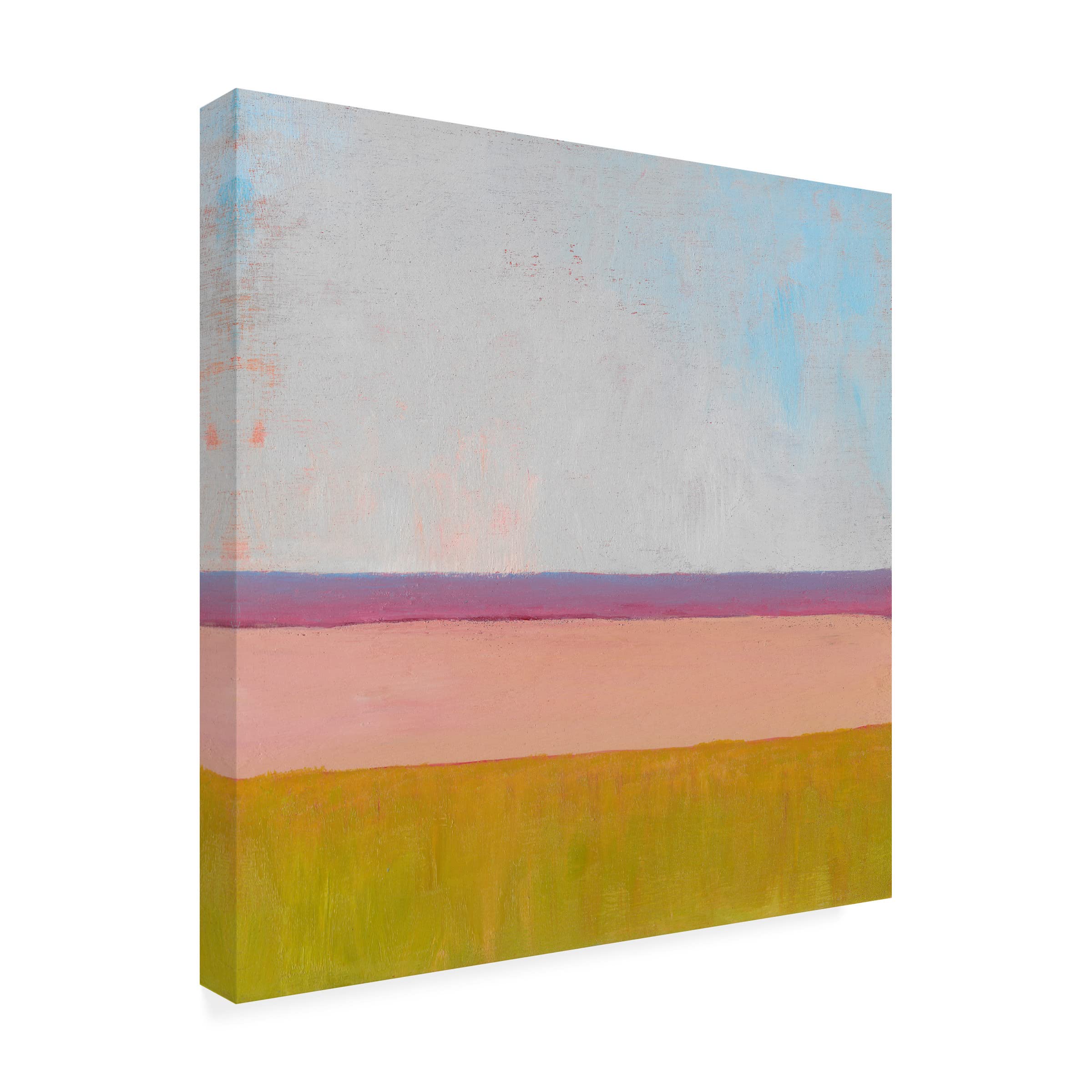Trademark Fine Art 'Beyond the Fields I' Canvas Wall Art by Carol Young - Stunning Landscape Painting for Living Room, Bedroom & Office Decor