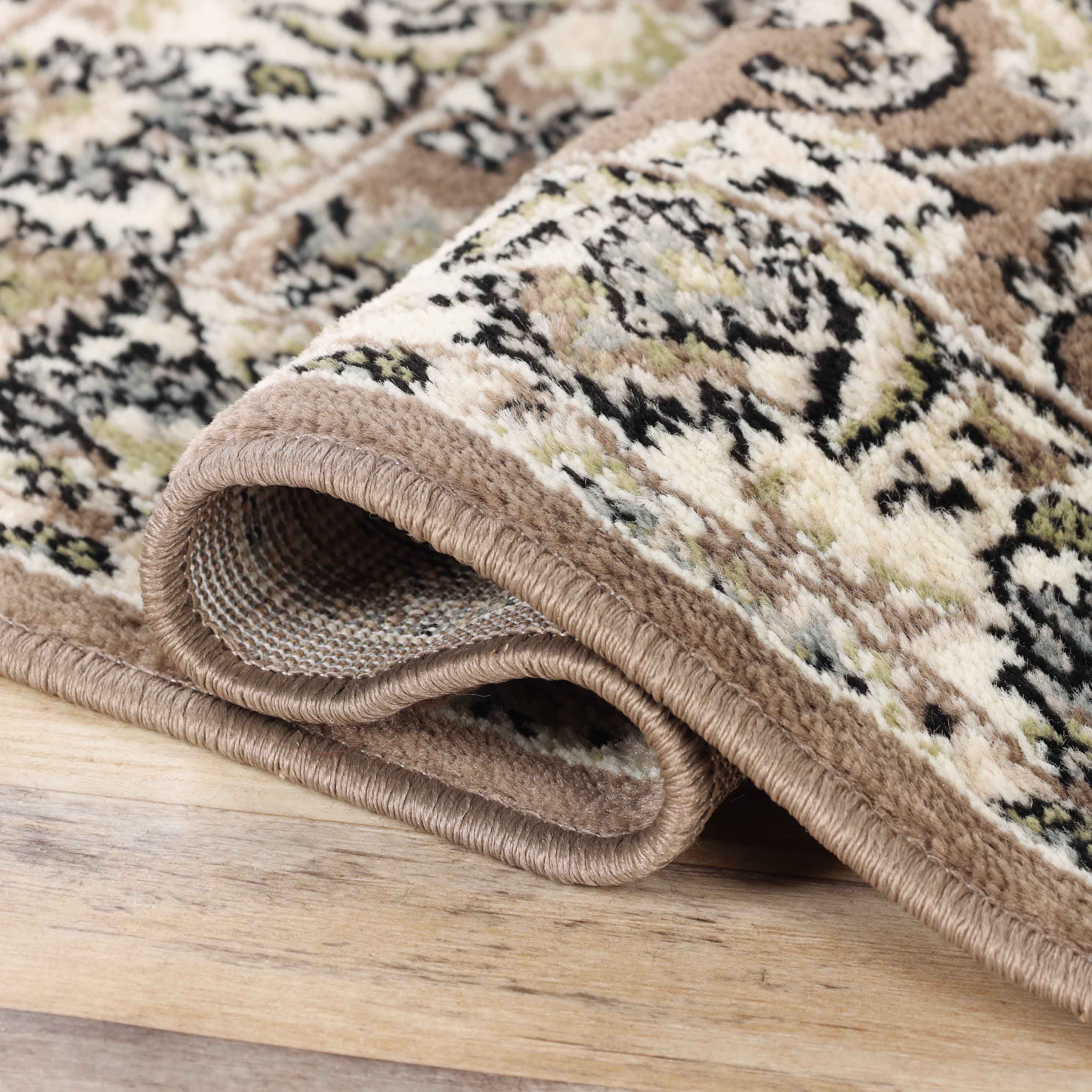 Lille Elegant Floral Indoor Area Rug - Non-Slip Soft Living Room Carpet Runner for Bedroom, Hallway & Entryway Decor