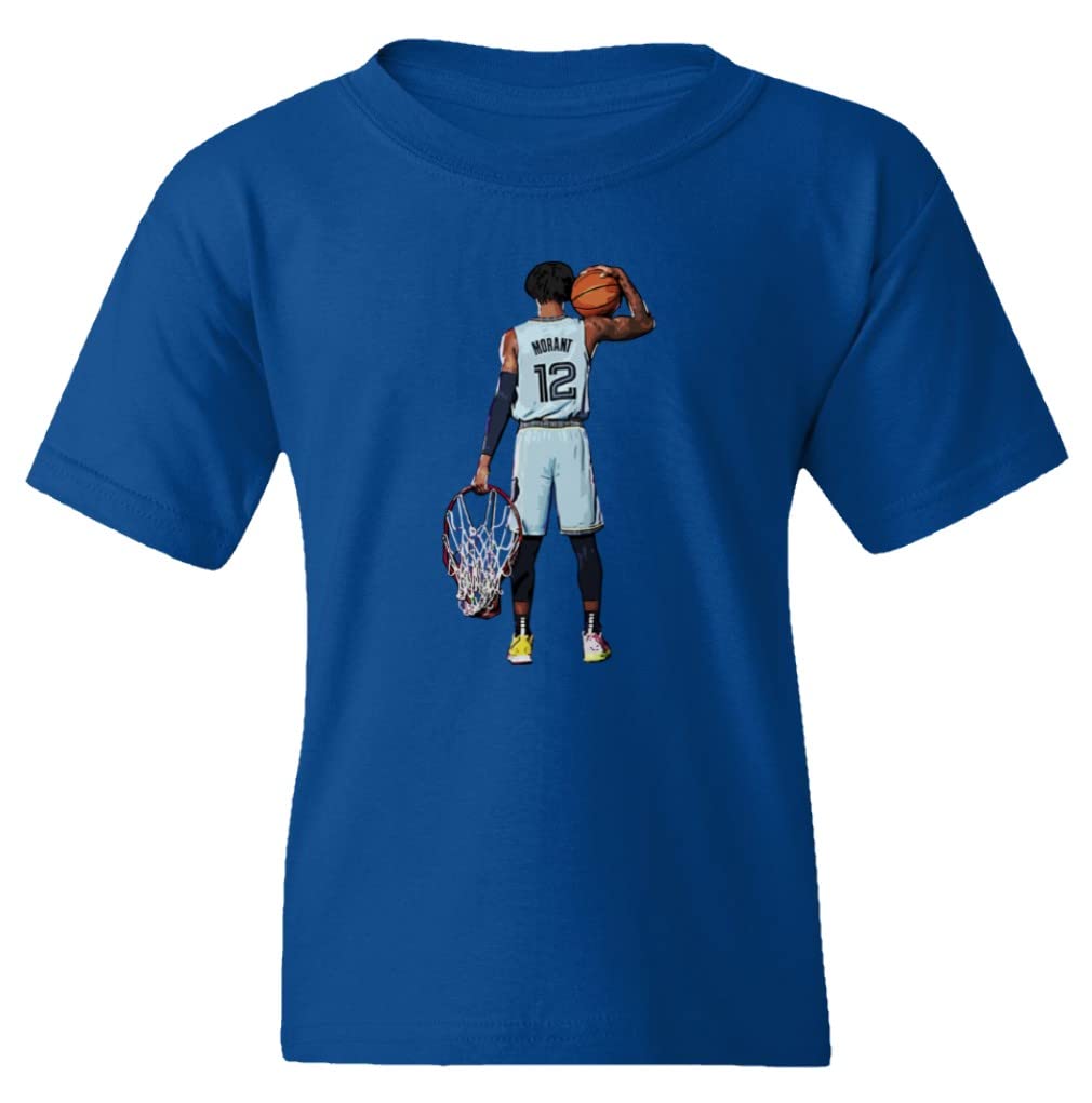 Ja Hoop Basket Memphis Basketball Fans Youth Tee - Unisex T-Shirt for Kids & Teens (Royal Blue, Youth Large) - Perfect for Game Day, School & Basketball Enthusiasts