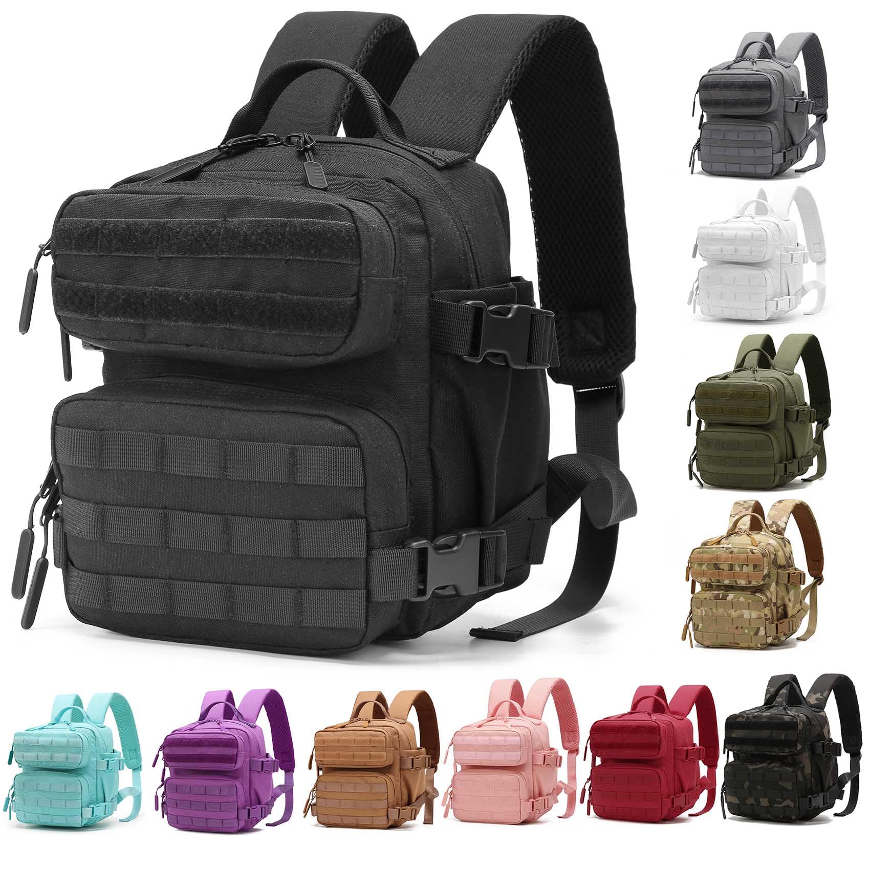 Mini Backpack 9L for Women & Men - Gym, Travel, Camping (Black) - Perfect for Hiking & Daily Use