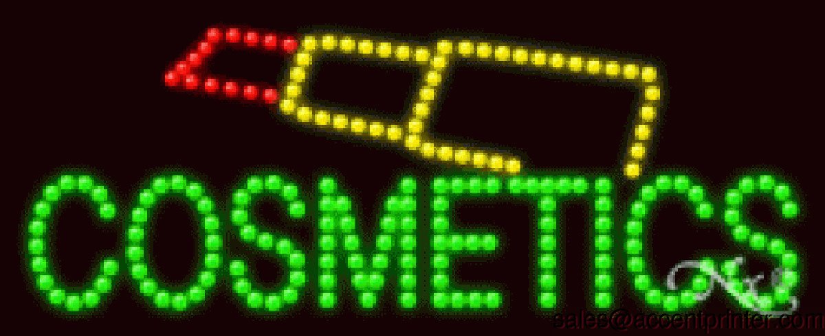 Cosmetics Flashing & Animated LED Sign - High Impact, Energy Efficient Storefront Display for Beauty Salons & Retail Shops