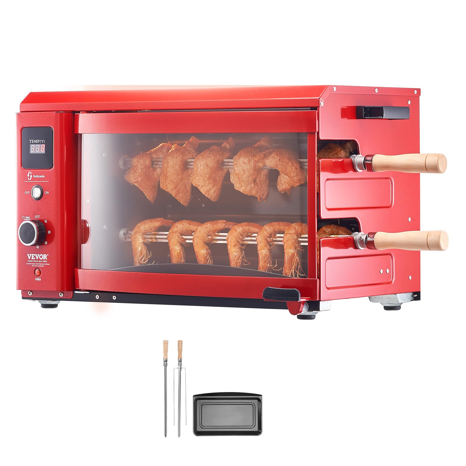 VEVOR Electric Shawarma Grill Machine - 2 String BBQ Rotisserie Oven for Chicken, Gyro & Doner Kebab | Commercial & Home Use | Perfect for Restaurants, Kitchen Parties & Outdoor Events