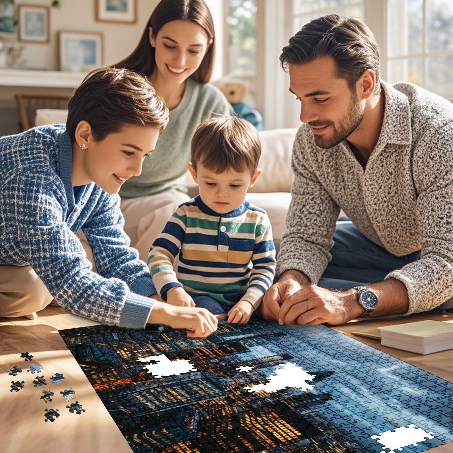 1000 Piece Jigsaw Puzzle - Stunning UK Skyline Night Scene for Adults & Families | Wooden Puzzle Toy, Educational Game, Home Decor | Perfect for Relaxation, Family Bonding & Wall Art