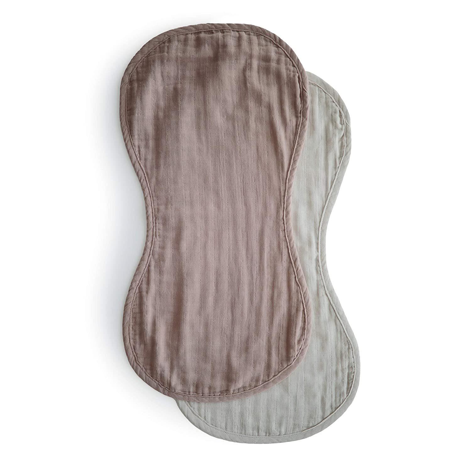 Mushie Organic Cotton Muslin Burp Cloths - Soft Baby Bibs for Newborns & Infants (2-Pack) - Perfect for Feeding, Spit-Up & Gentle Wiping