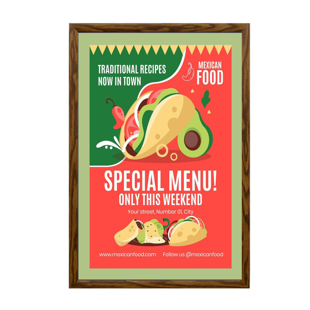 13x19 Designer Wood Snap Frames for Posters - 4 Wide Matboard Display - Perfect for Artwork, Photos & Home Decor