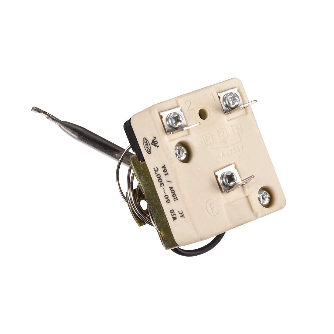 uxcell 1NO 1NC AC 220V 16A 50-300°C Temperature Control Switch with 70cm Capillary Thermostat for Oven, Refrigerator, Heater - Perfect for Home Appliance Temperature Regulation & Industrial Heating Systems