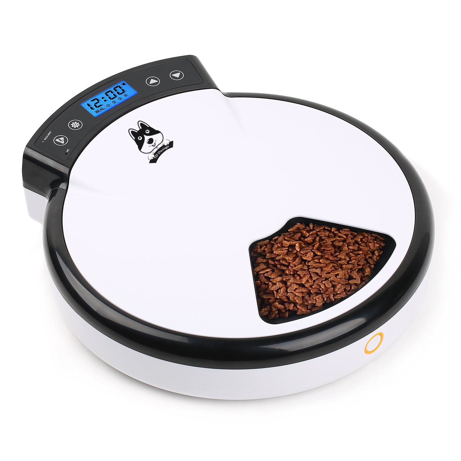 Automatic Pet Feeder for Cats & Dogs - 5 Meal Programmable Timer, 5 x 240ml Dry Food Dispenser | Perfect for Home, Office & Travel Use