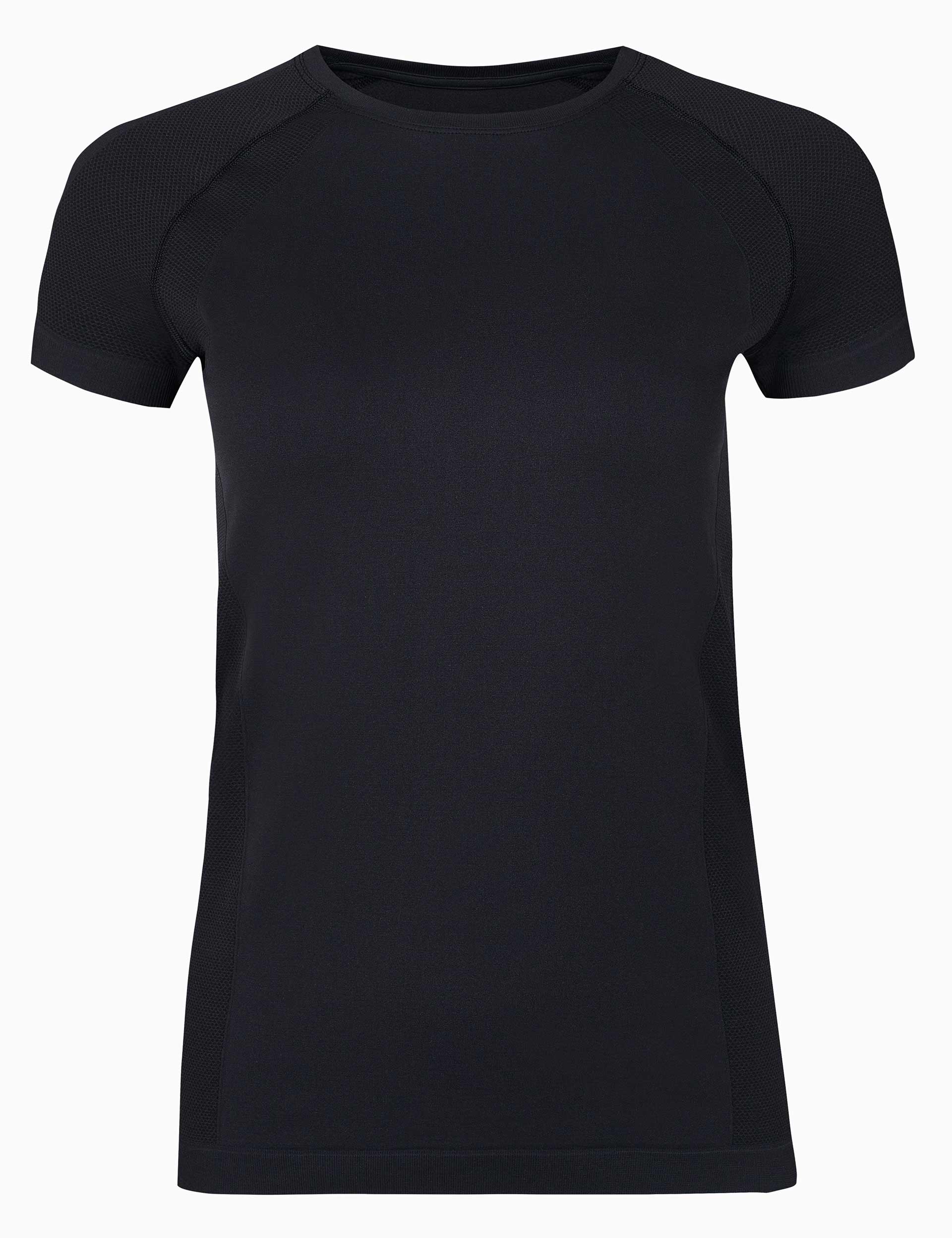 Seamless Gym T-Shirt for Athletes - Black - Perfect for Workouts, Running & Training