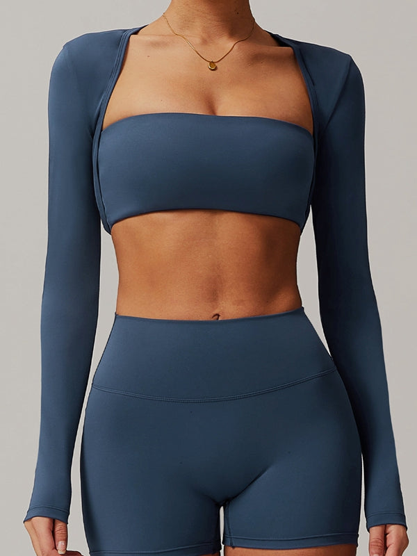 ZASUWA Women's Square Neck Cropped Long Sleeve Blouse - Perfect for Office, Date Night & Casual Outfits