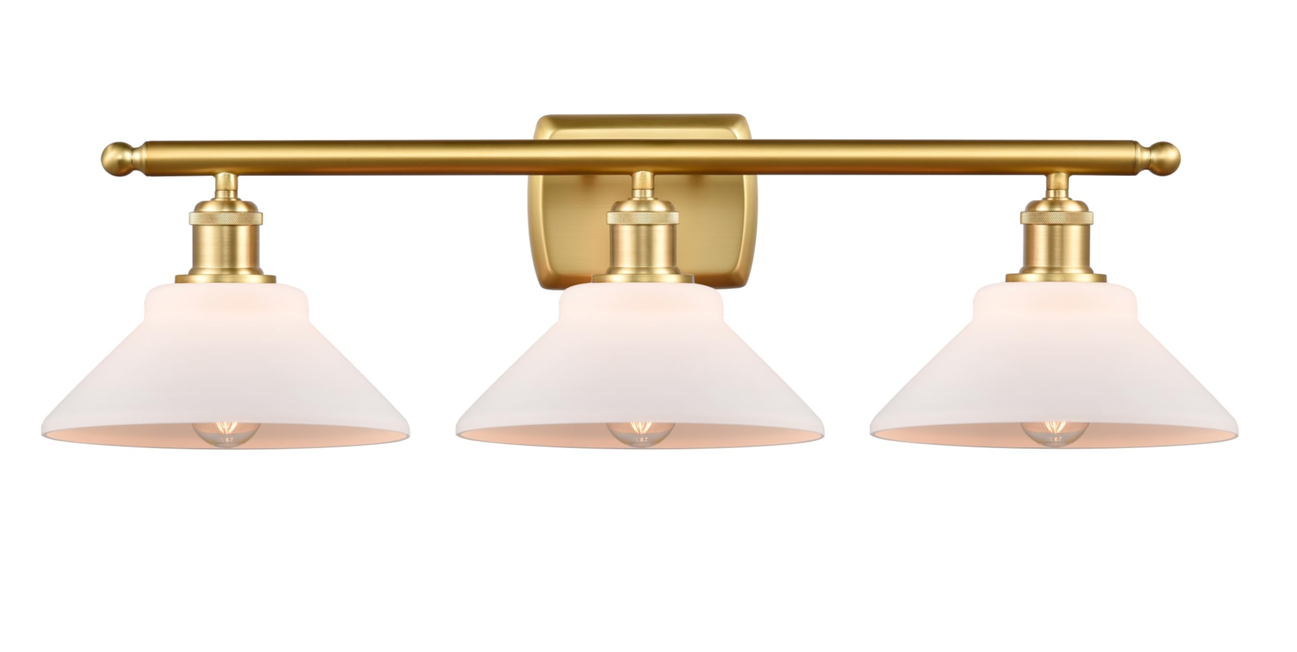 Innovations Lighting Orwell 3-Light Bathroom Vanity Light - Modern Brushed Gold Finish, Dimmable LED, Perfect for Bathroom, Powder Room & Dressing Area Makeup Lighting