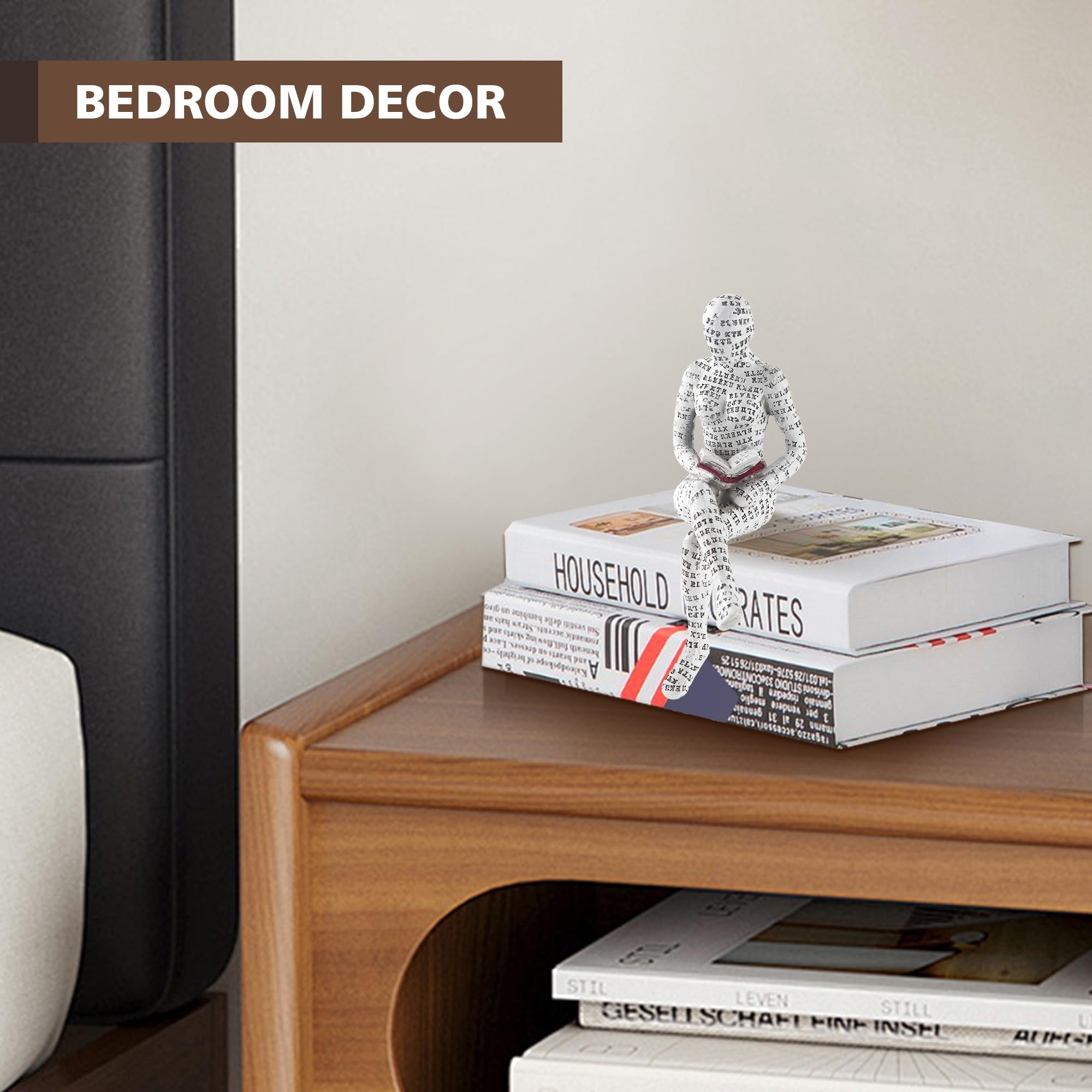 Modern Abstract Thinker Statue - Aesthetic Sculpture for Home & Office Decor | Shelf, Table & Desk Decoration | Perfect for Living Room, Bedroom & Workspace
