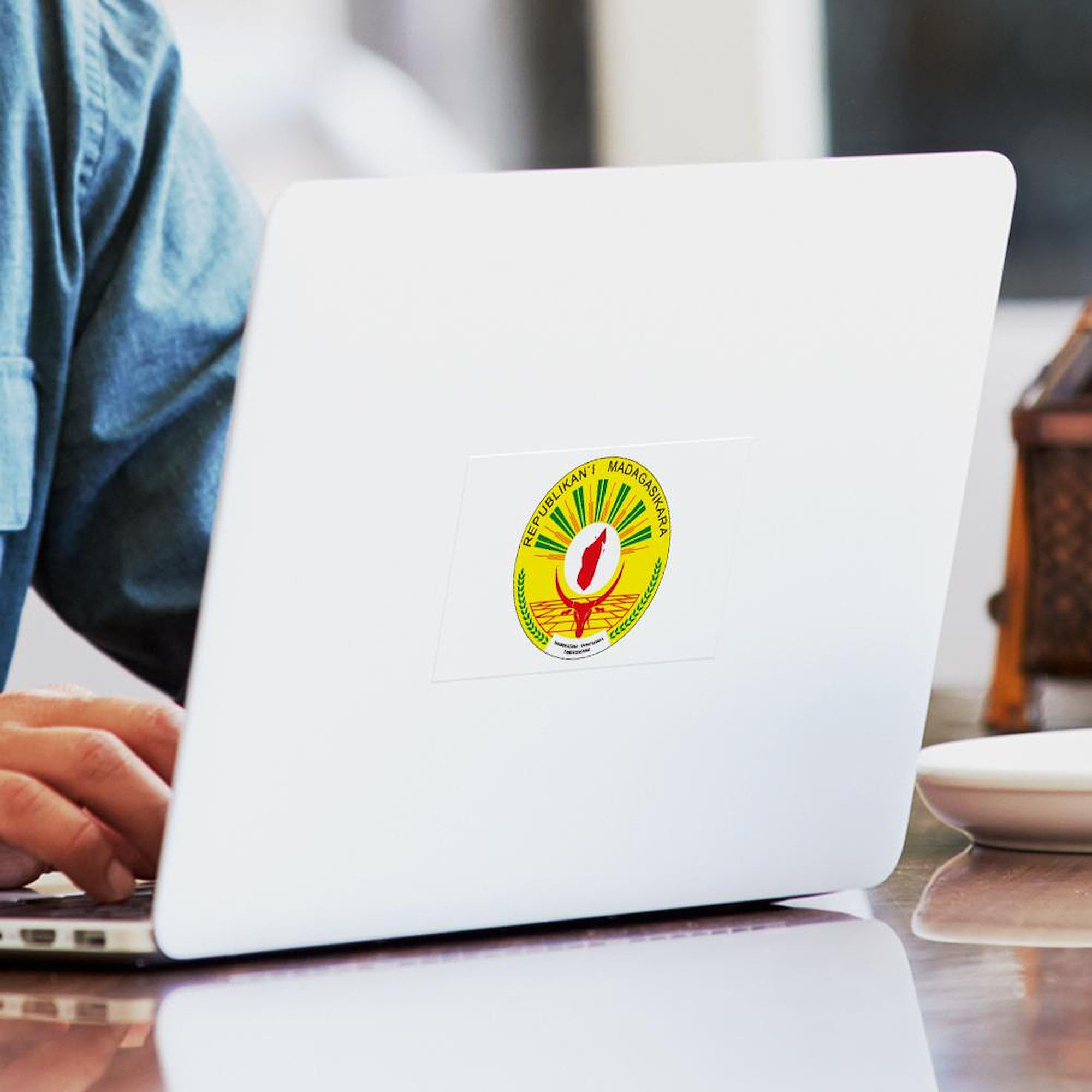Madagascar Coat of Arms Rectangle Sticker - Durable Bumper Sticker & Car Decal for Cars, Laptops, Water Bottles | Perfect for Travel Fans, National Pride & Personalization