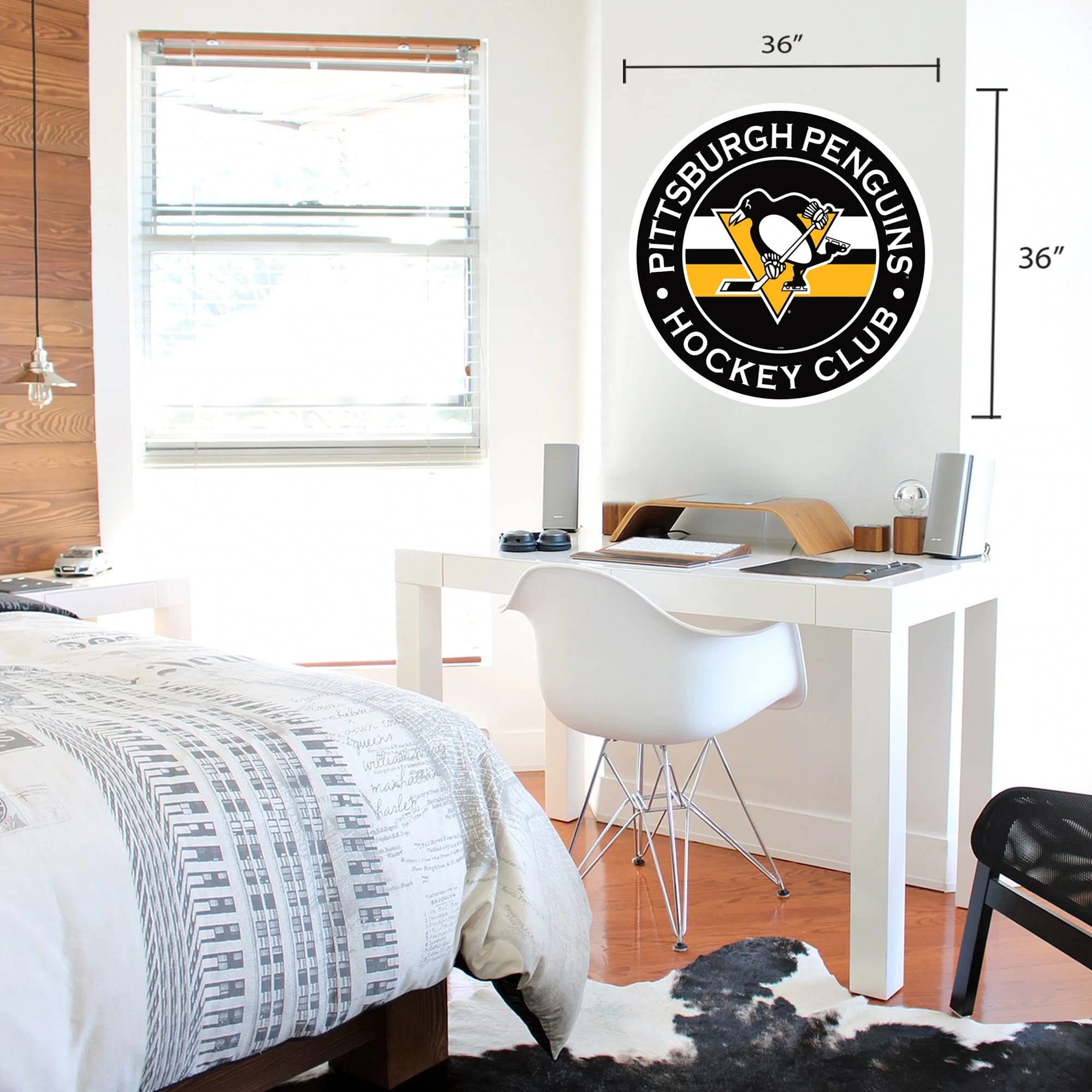 Pittsburgh Penguins Wall Decal 36x36 - Sports Room Decor for Fans