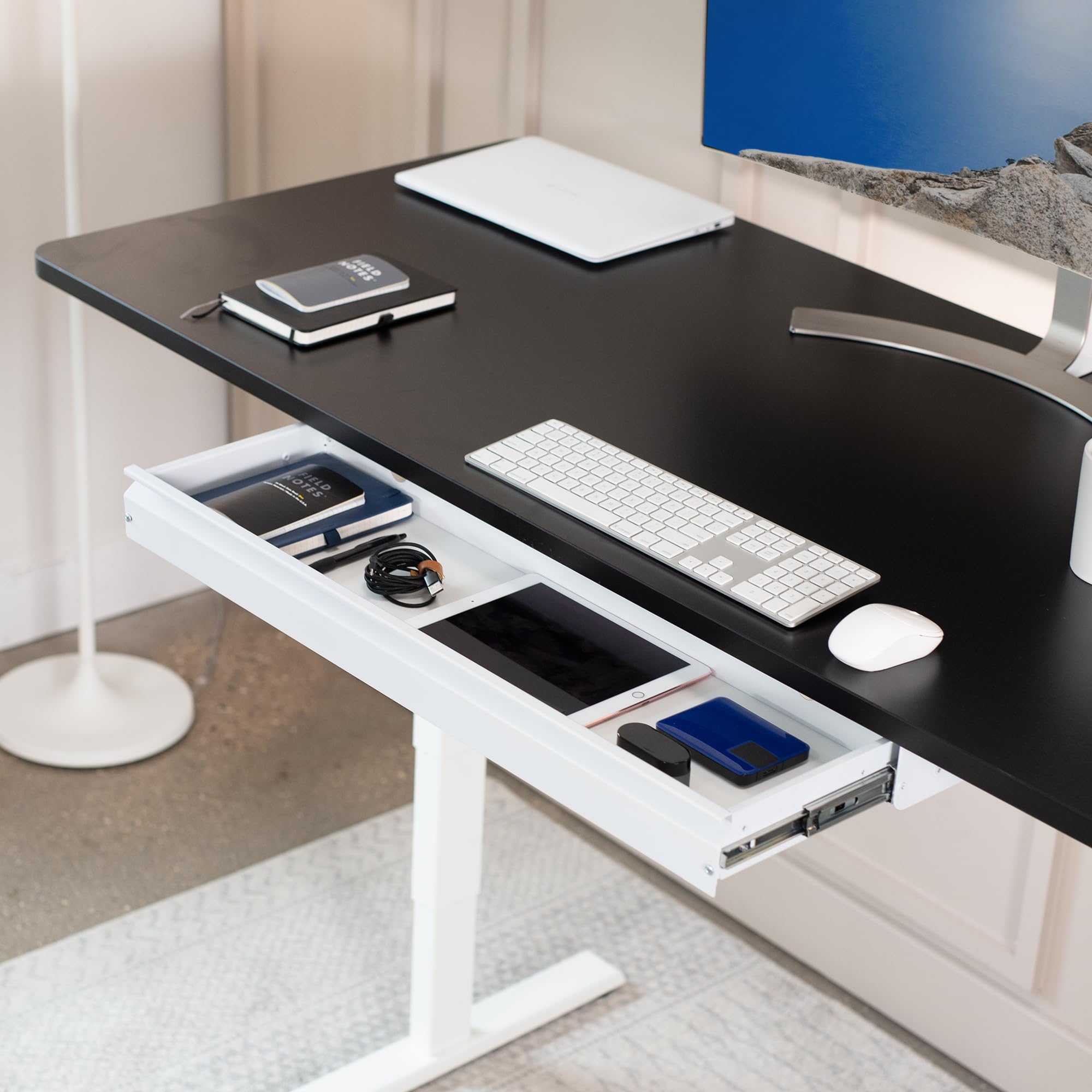VIVO Large 33 inch Under Desk Slide Out Storage Drawer Organizer, White - Perfect for Office, Home & Workspace Organization (DESK-DR33-W)