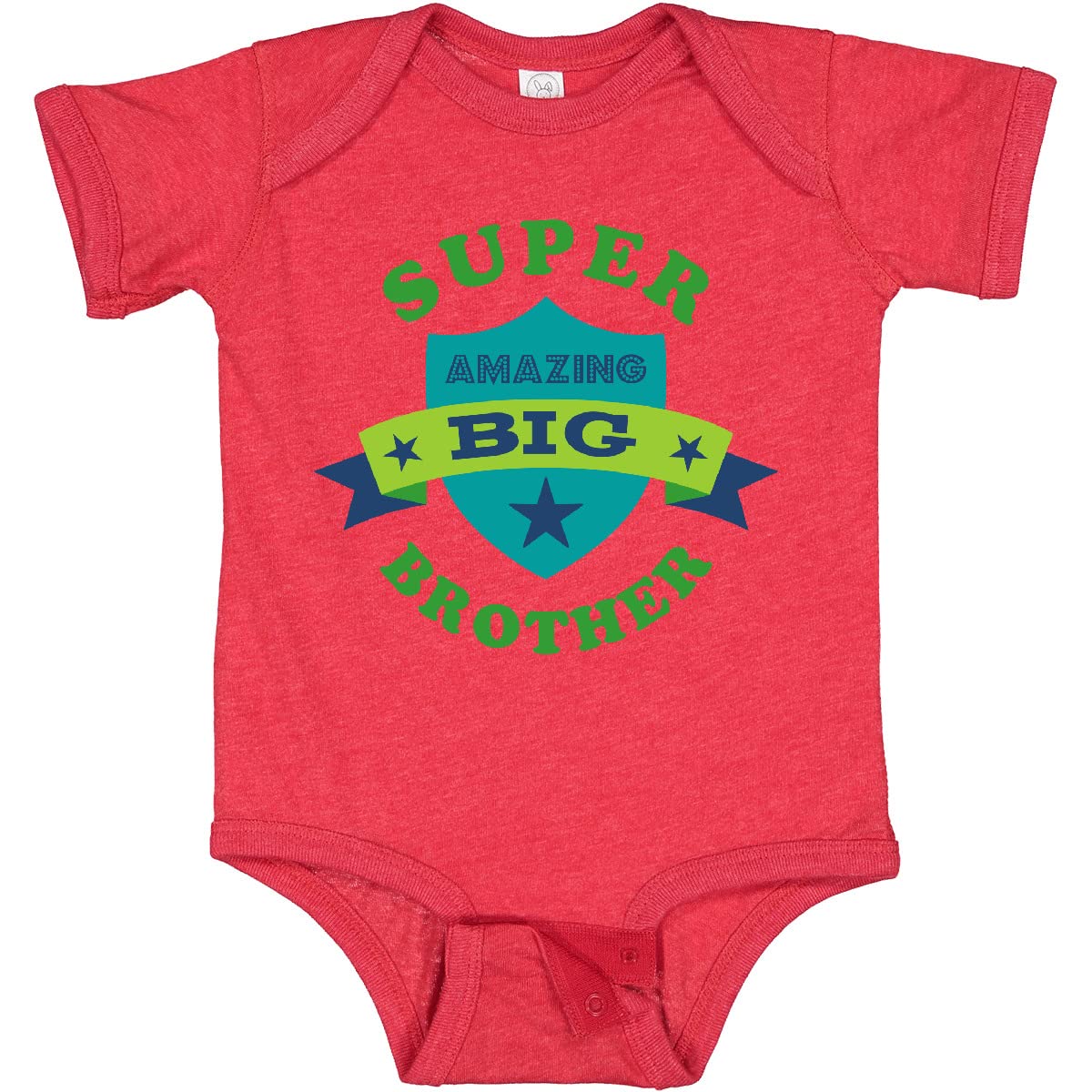 Inktastic Super Amazing Big Brother Baby Bodysuit - Cute Newborn Onesie for Siblings, Baby Shower Gift, Family Matching Outfits - Perfect for First Photos, Birth Announcements & Special Occasions
