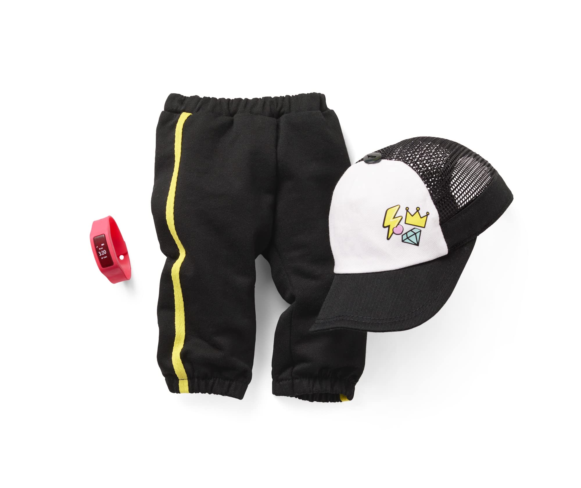 American Girl Truly Me 18-inch Doll Accessories Set - Black Joggers, Baseball Cap & Fitness Watch | Perfect for Dress-Up & Playtime | Ages 6+