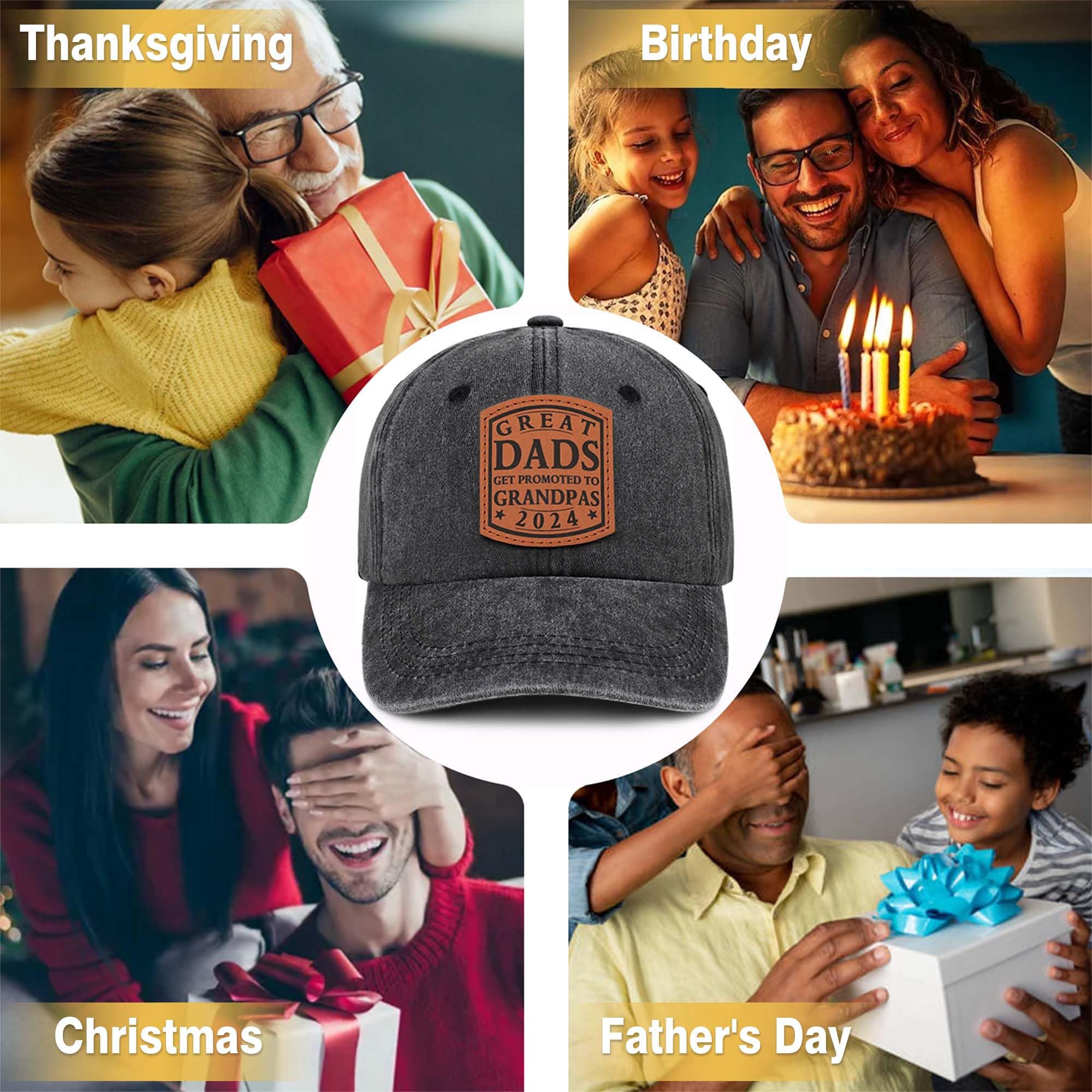2024 New Dad Hat - Best Promoted Gift for Grandpa & Dad - Father's Day, Christmas, Thanksgiving Presents - Casual & Sporty Unisex Baseball Cap for Outdoor Activities