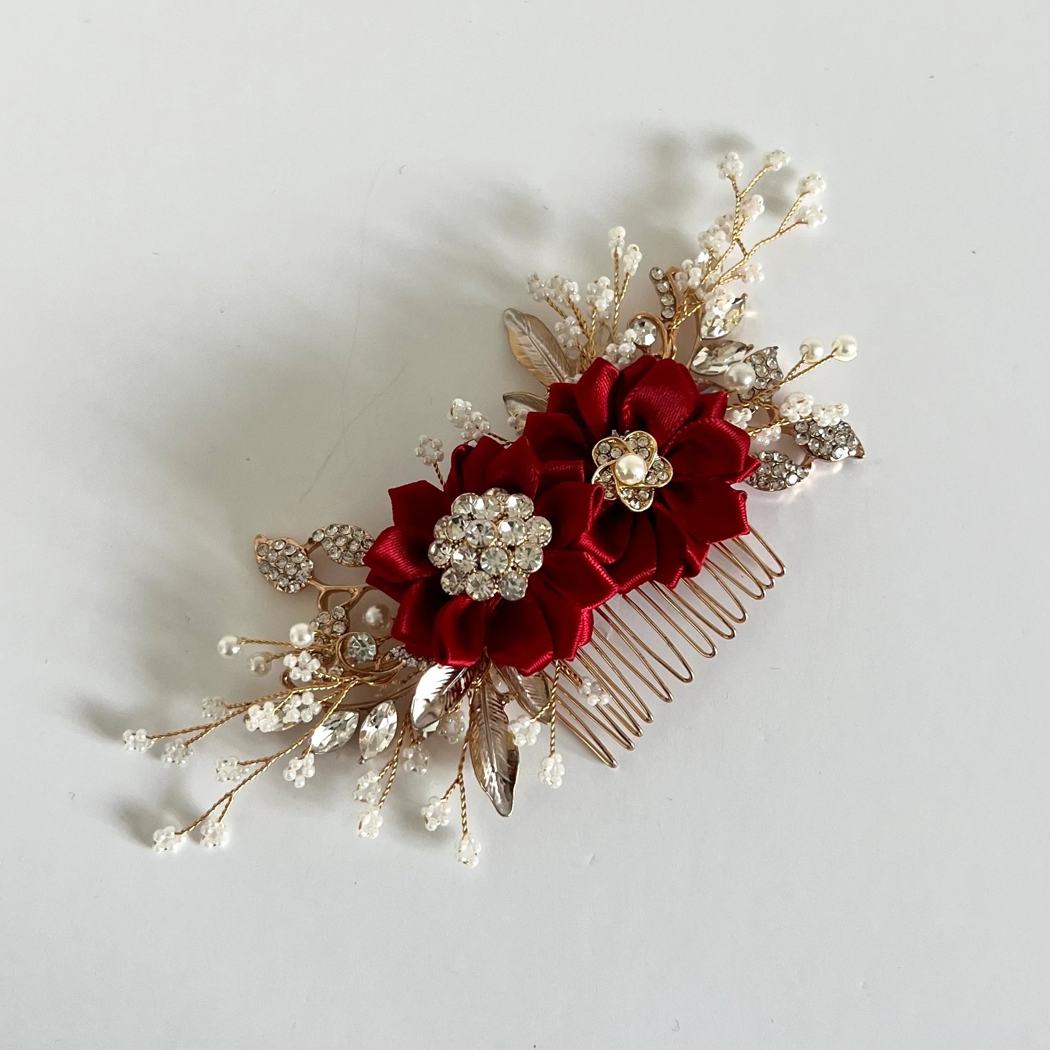 Floral Bridal Hair Comb | Wedding Hair Accessories with Flowers | All Colors Available (TT327) | Perfect for Bridal Bouquets, Bridesmaids & Special Occasions