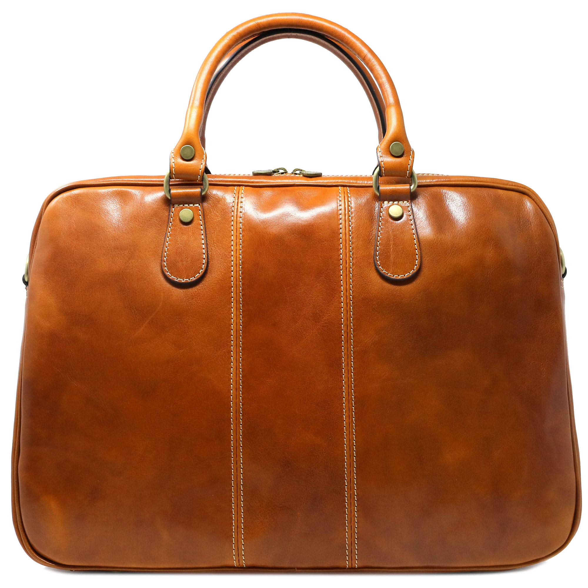 Premium Floto Venezia Slim Leather Laptop Briefcase for Business & Travel - Stylish & Durable 15.6 Inch Laptop Bag for Professionals, Office Commute & Business Trips