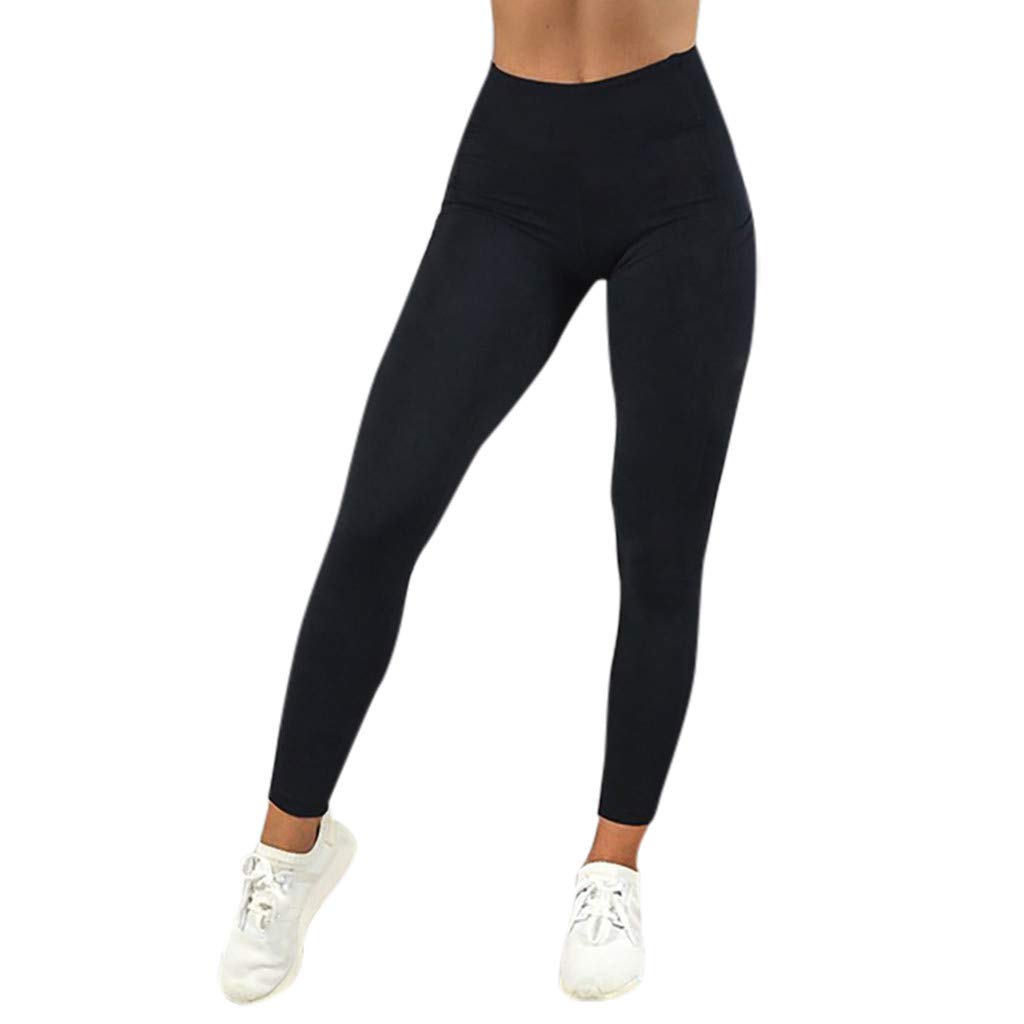 FONMA Women's High Waisted Yoga Pants - Solid Color Workout Leggings for Running, Gym & Fitness - Breathable Athletic Tights for Yoga, Pilates & Daily Wear