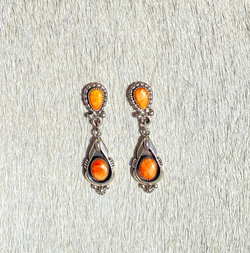 Handmade Spiny Oyster Shell Earrings - Natural Turquoise & Sterling Silver Dangle Jewelry for Women | Perfect for Boho, Beach & Festival Fashion