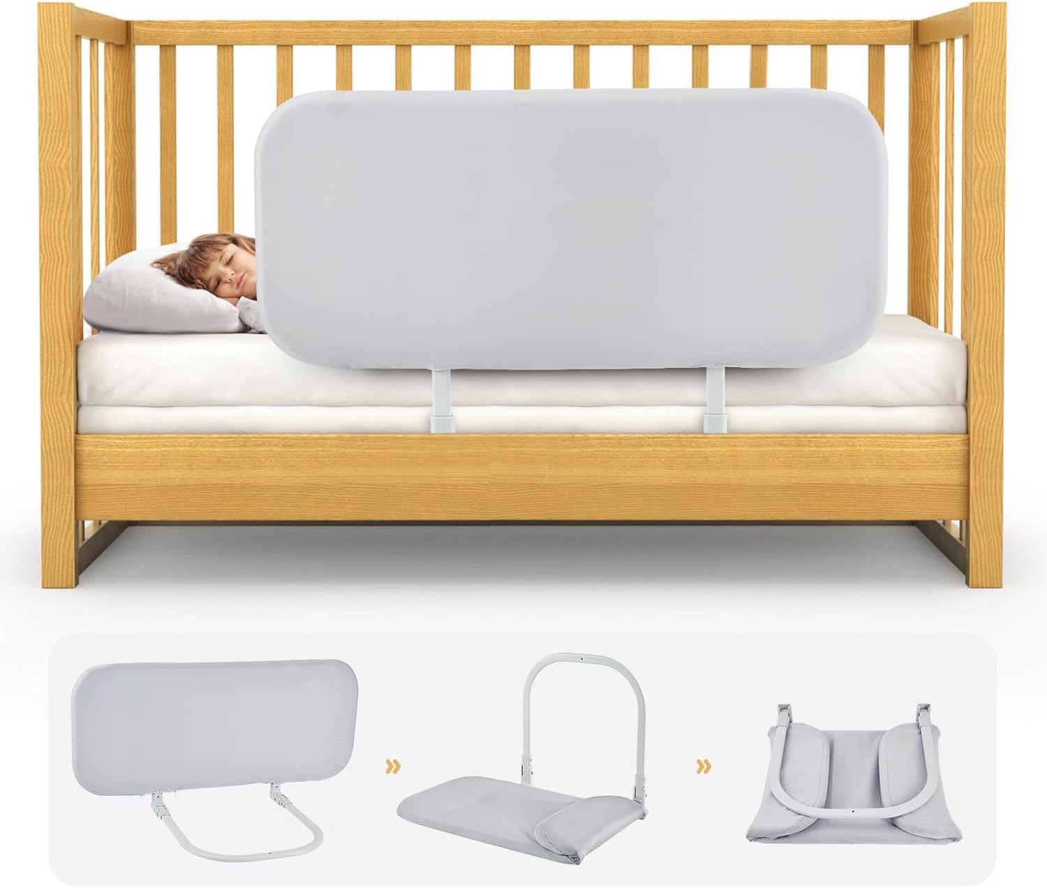 Portable Toddler Bed Rails for Travel - Adjustable Safety Guard Rail for Crib, Twin, Queen, Full & King Size Beds - Easy to Install Baby Bed Rail for Toddlers & Kids - Perfect for Hotels, Home & Airbnbs