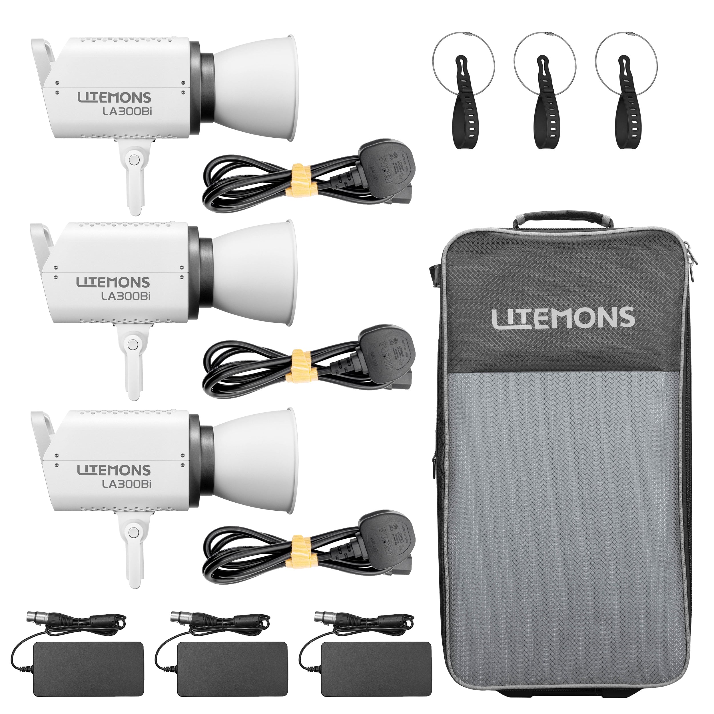 Godox LA300BI K3 Bi-Color LED Video Light 3-Head Kit with CB204 Roller Case - Professional Studio Lighting for Photography, Videography & Live Streaming