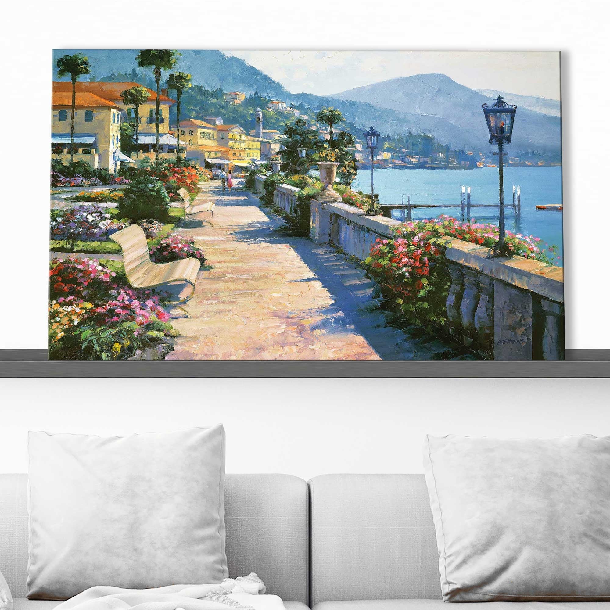 Bellagio Promenade by Howard Behrens - Premium Canvas Art Print for Home & Office Wall Decor - Perfect for Living Room, Bedroom or Gift