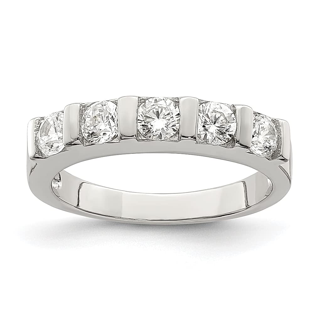 925 Silver CZ 5-Stone Ring for Women | Elegant Jewelry Gift for Her | Wedding & Party Wear