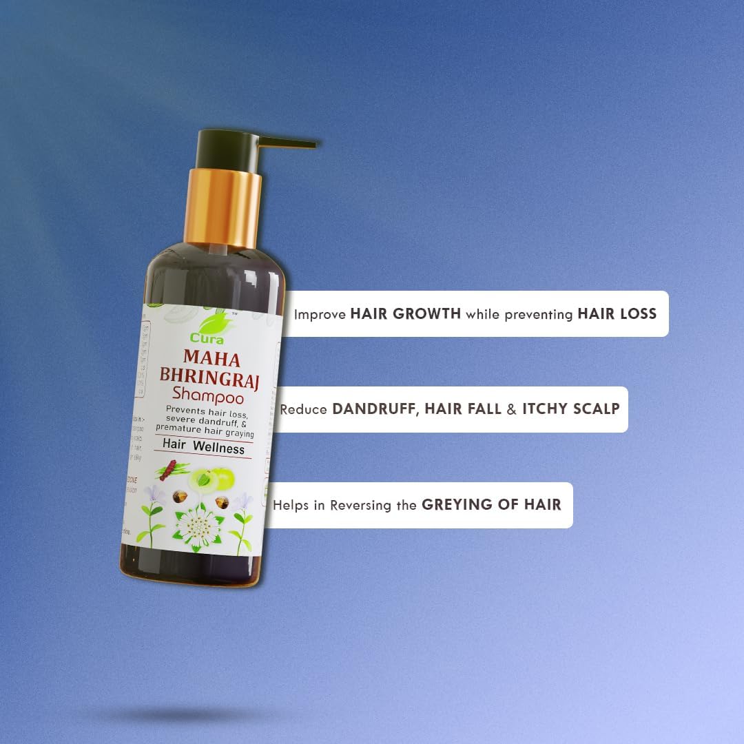 Mahabhringraj Shampoo for Hair Growth & Scalp Care - 2 Pack (200ml Each) - Ayurvedic Herbal Shampoo for Thicker, Stronger Hair - Perfect for Daily Hair Wash & Scalp Massage