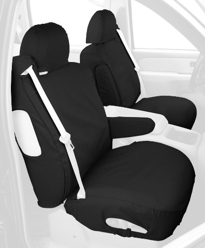 Covercraft Custom-Fit Front Bucket SeatSaver Car Seat Covers - Premium Polycotton Fabric, Charcoal Black - Perfect for Trucks, SUVs & Daily Commuters