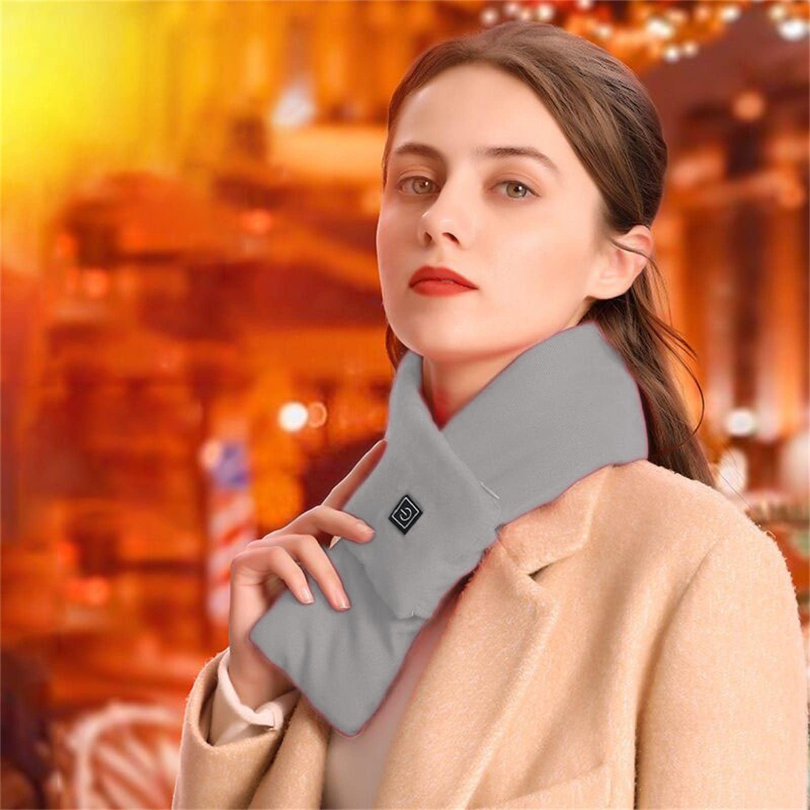 USB Rechargeable Electric Heated Scarf for Women & Men - Soft Winter Warmth Therapy Scarf with Smart Heating - Perfect for Outdoor Activities, Commuting, and Cold Weather Comfort