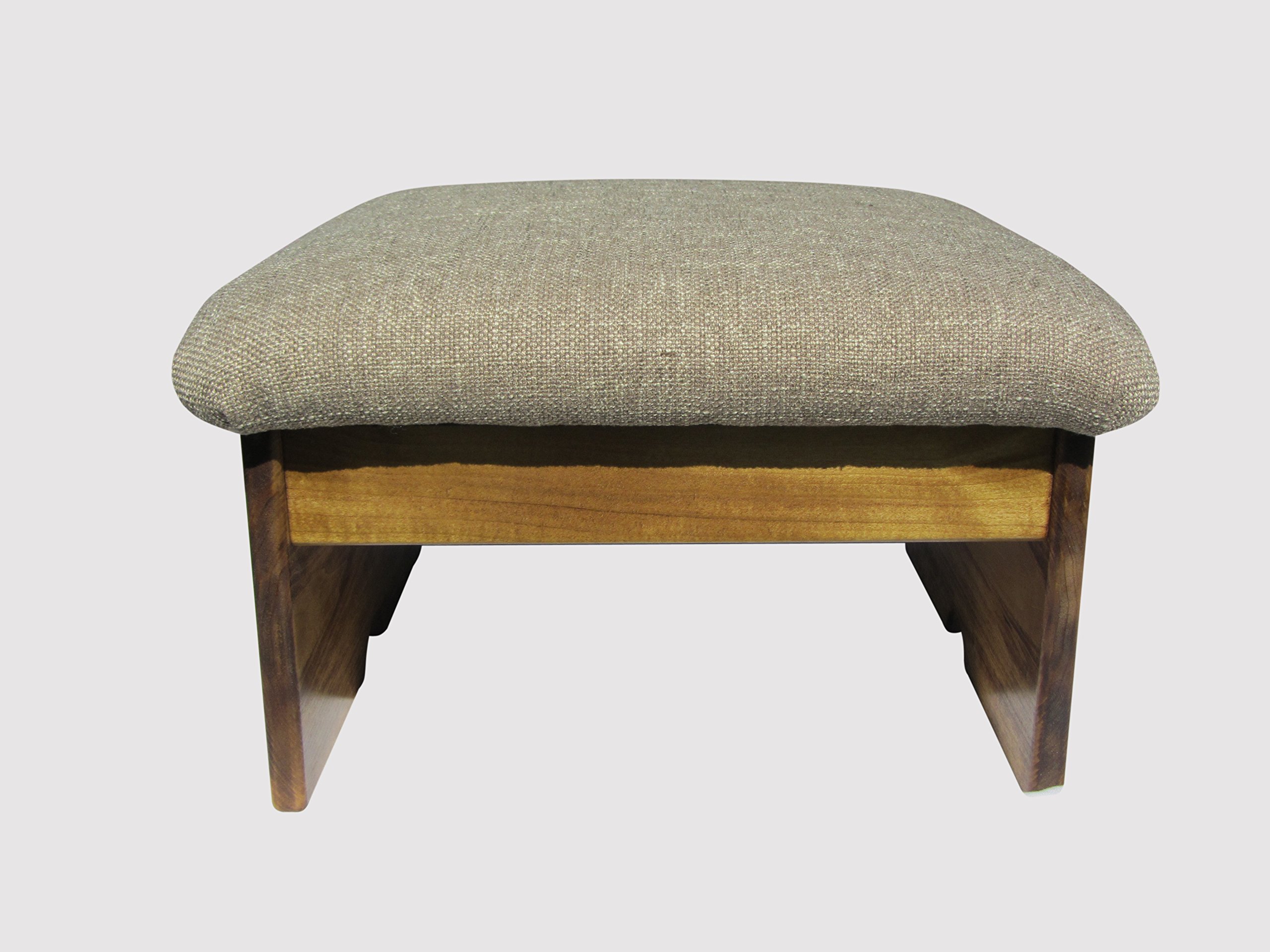 Soft Padded Foot Stool for Bedroom - 10 Inch Tall Comfortable Ottoman - Made in USA - Beige Color - Perfect for Relaxing, Reading & Nursing Chairs