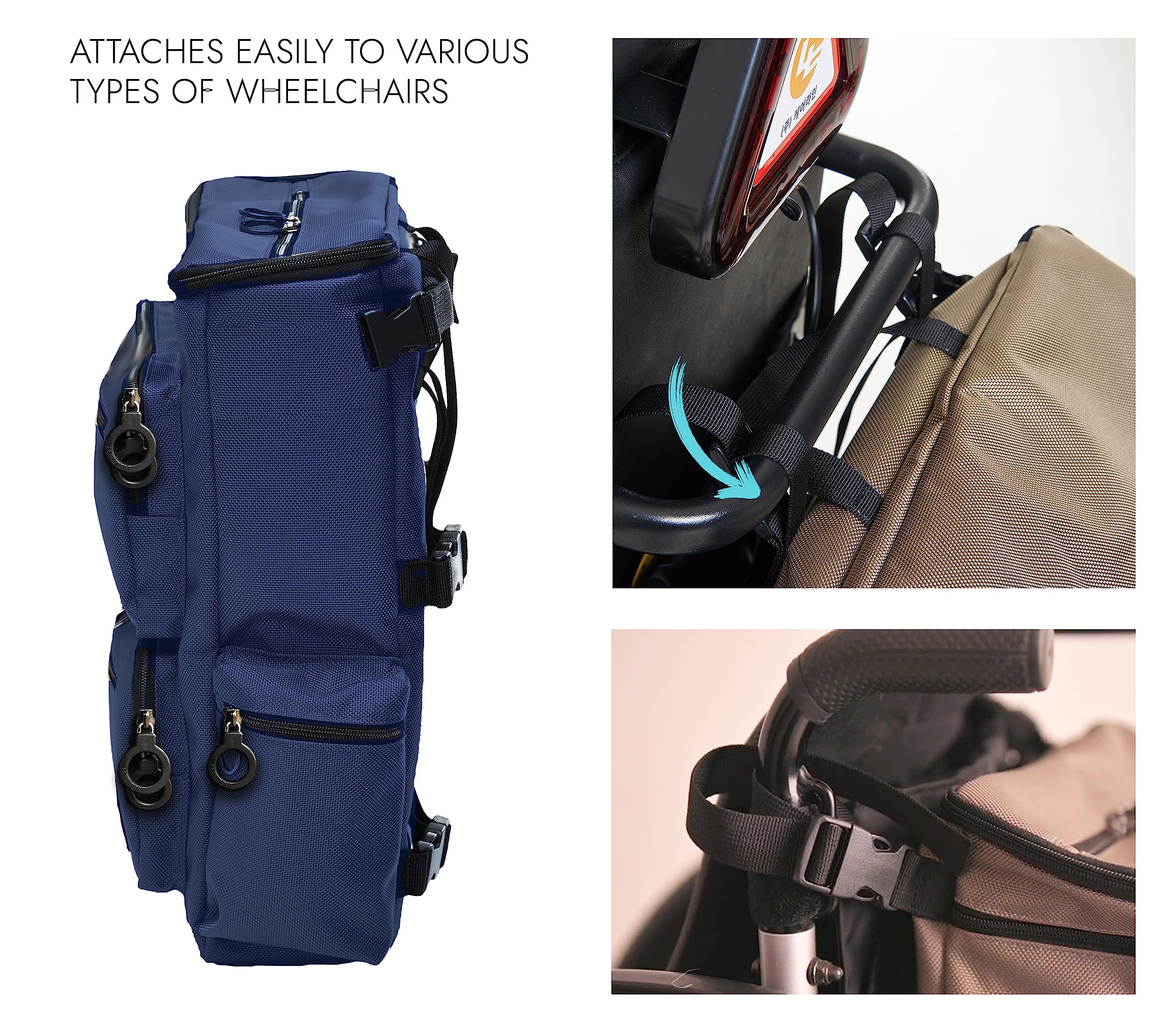 Classic Adaptive Wheelchair Backpack 20L - EZ-Access Laptop Bag for Mobility Scooters & Electric Wheelchairs - Galaxy Purple/Aqua - Perfect for Daily Commute, Travel, and Work Accessories