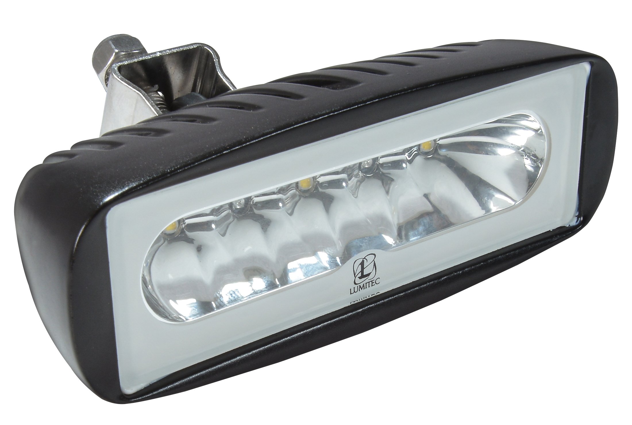 Lumitec Caprera2 LED Spreader and Deck Flood Lights - White/Blue Dual Color Marine Boat Lighting with Bracket Mount | Perfect for Night Fishing, Deck Illumination & Water Activities