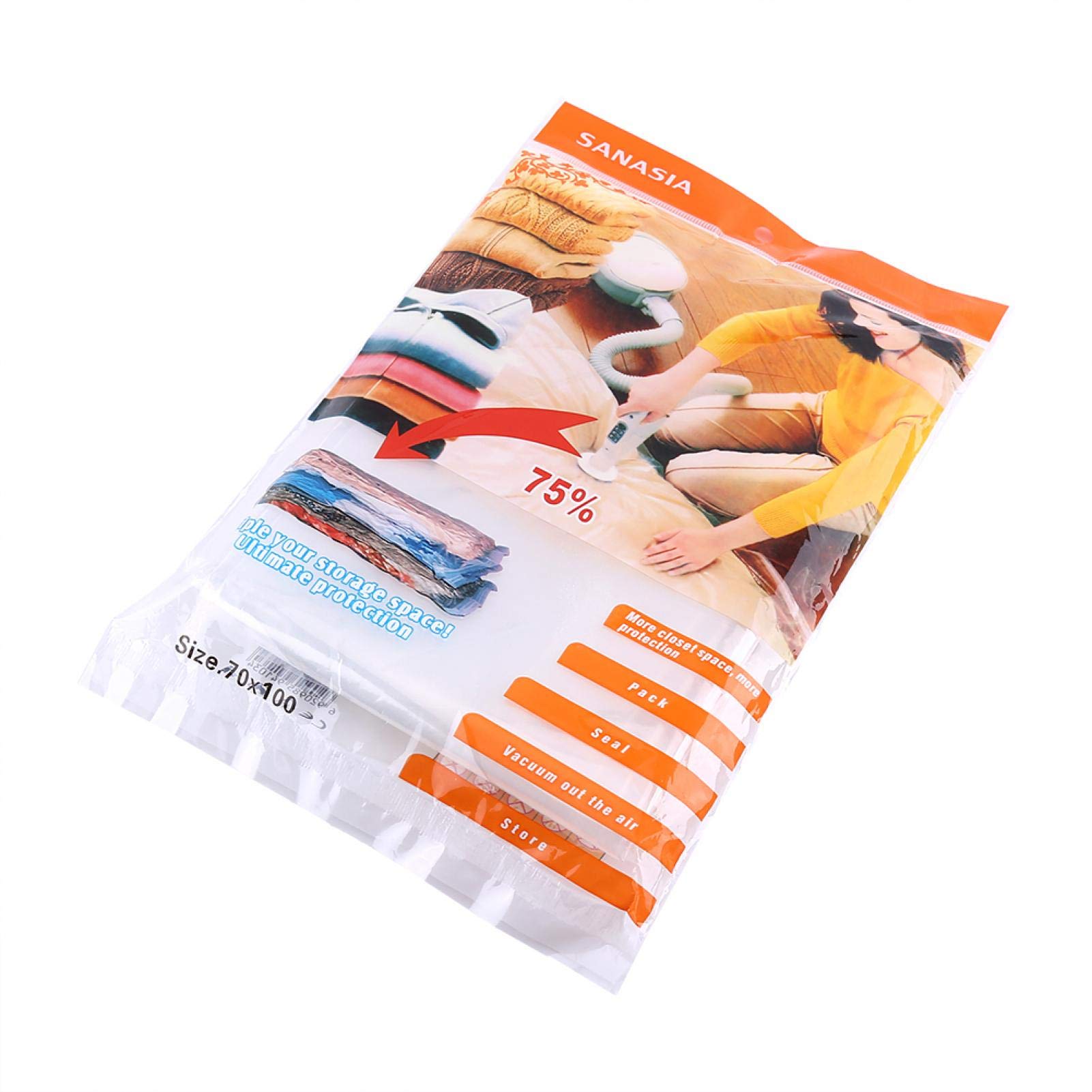 Premium Vacuum Storage Bags for Clothes & Bedding - 80 x 110cm Reusable Space Saver Bags with Strong Seal | Home Organization, Travel & Seasonal Storage Solution
