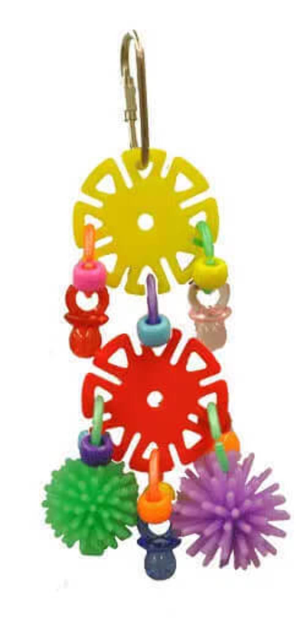 Happy Beaks Bird Toy with Spikes - Colorful Chewing & Foraging Toy for Parrots, Cockatiels - Perfect for Mental Stimulation & Beak Exercise