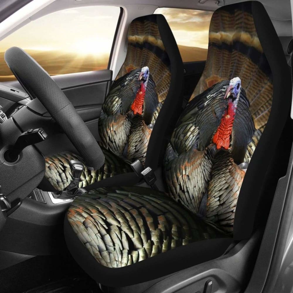 2Pcs Premium Turkey Car Seat Covers - Universal Fit for Most Vehicles - Waterproof & Durable Protection - Perfect for Road Trips, Camping, and Daily Commute