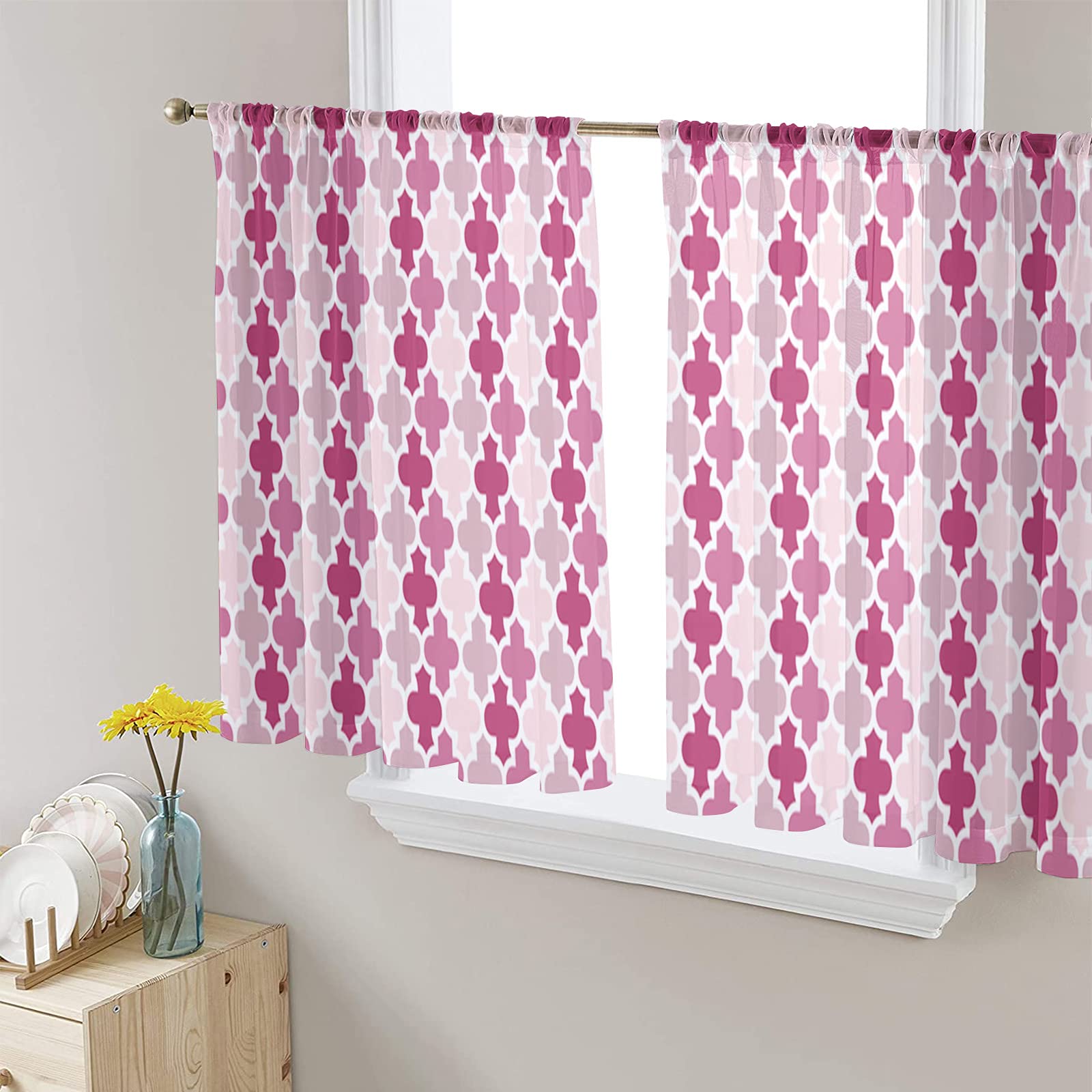 Colorful Geometric Sheer Curtains 52