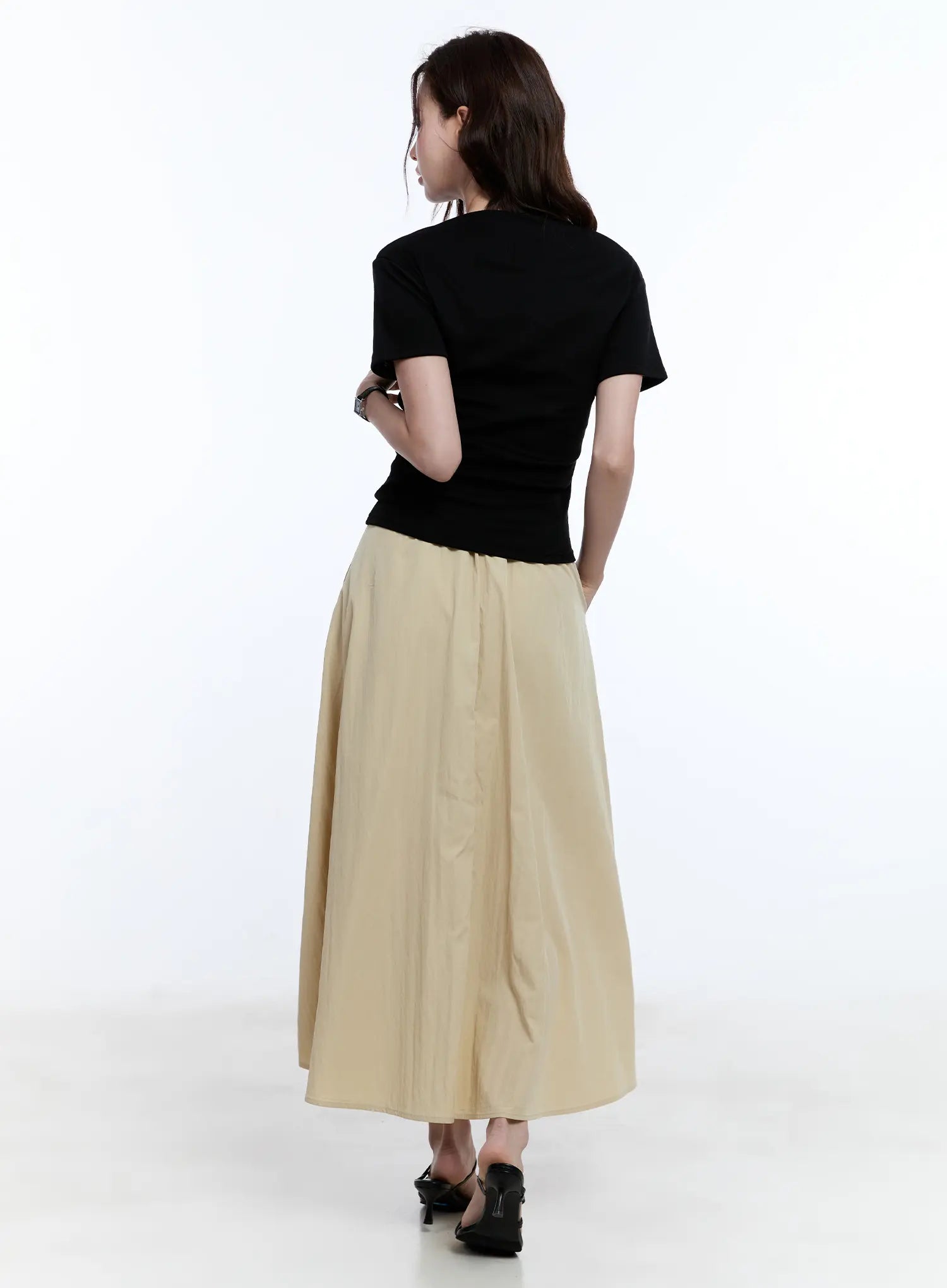 Flared Flowy Midi Skirt for Women - Elegant A-Line Summer Skirt with Side Slits | Perfect for Beach, Vacation & Boho Style Outfits