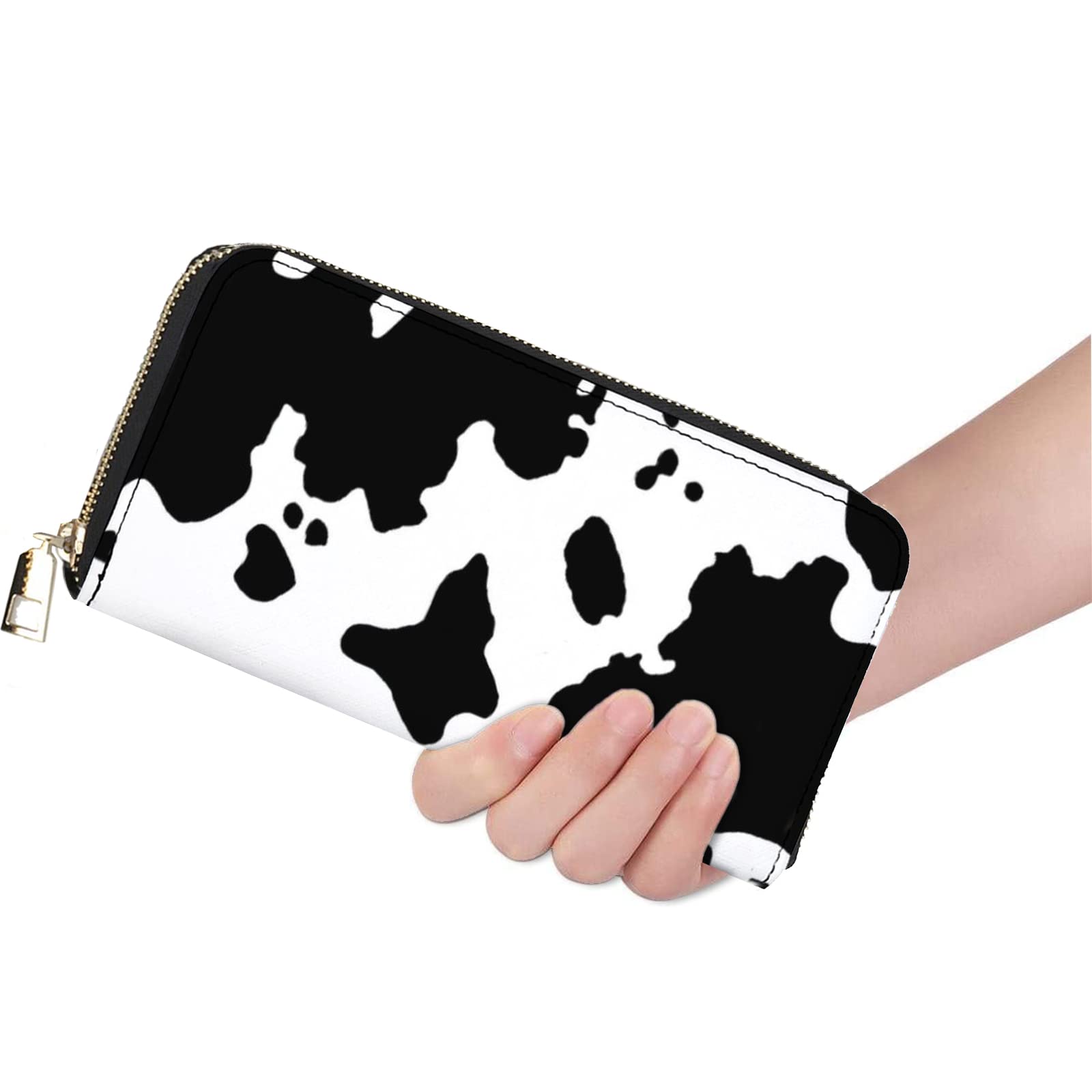 Cow Print Wallet for Women - PU Leather Phone & Credit Card Holder - Stylish Cow Print Purse for Everyday Use, Travel, and Shopping