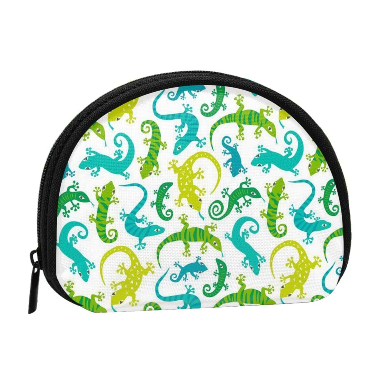 Washable & Durable Zipper Coin Pouch for Women & Girls - Small Makeup Bag, Travel Organizer, Pencil Case - Perfect for Outdoor, Sports, School & Gifts (Cute Lizard & Animal Designs)