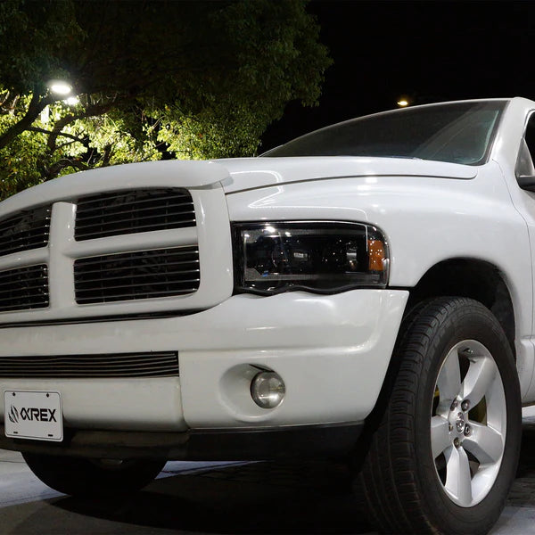 AlphaRex LUXX LED Projector Headlights for Dodge Ram 1500 (2002-2005) & 2500/3500 (2003-2005) - Black - High-Performance Lighting Upgrade for Night Driving & Off-Road Adventures