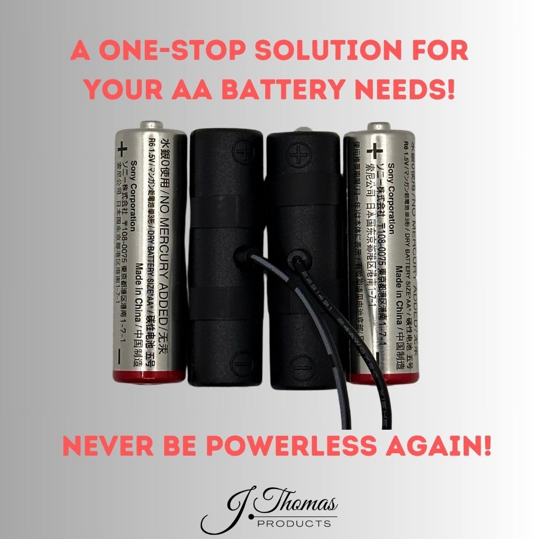 Rechargeable AA Battery Adapter - Convert AA Devices to Electric Power with 1.3V NiMH Dual Battery Backup for Uninterrupted Operation | Ideal for AA Clocks, Radios, Toys & Emergency Devices