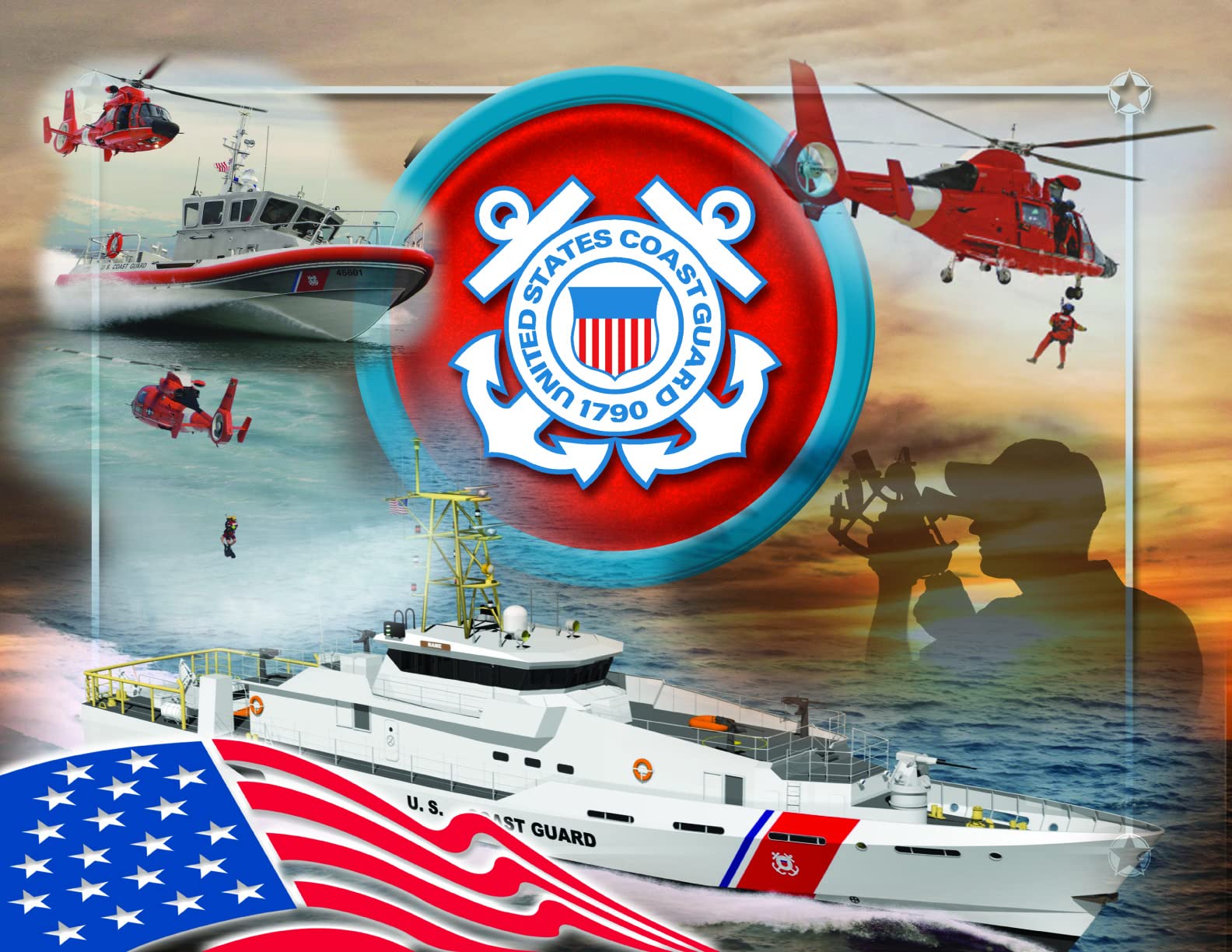 United States Coast Guard Canvas Wall Art - Premium Nautical Decor for Home, Office & Boat | Perfect for Military Gifts & Coastal Themed Rooms