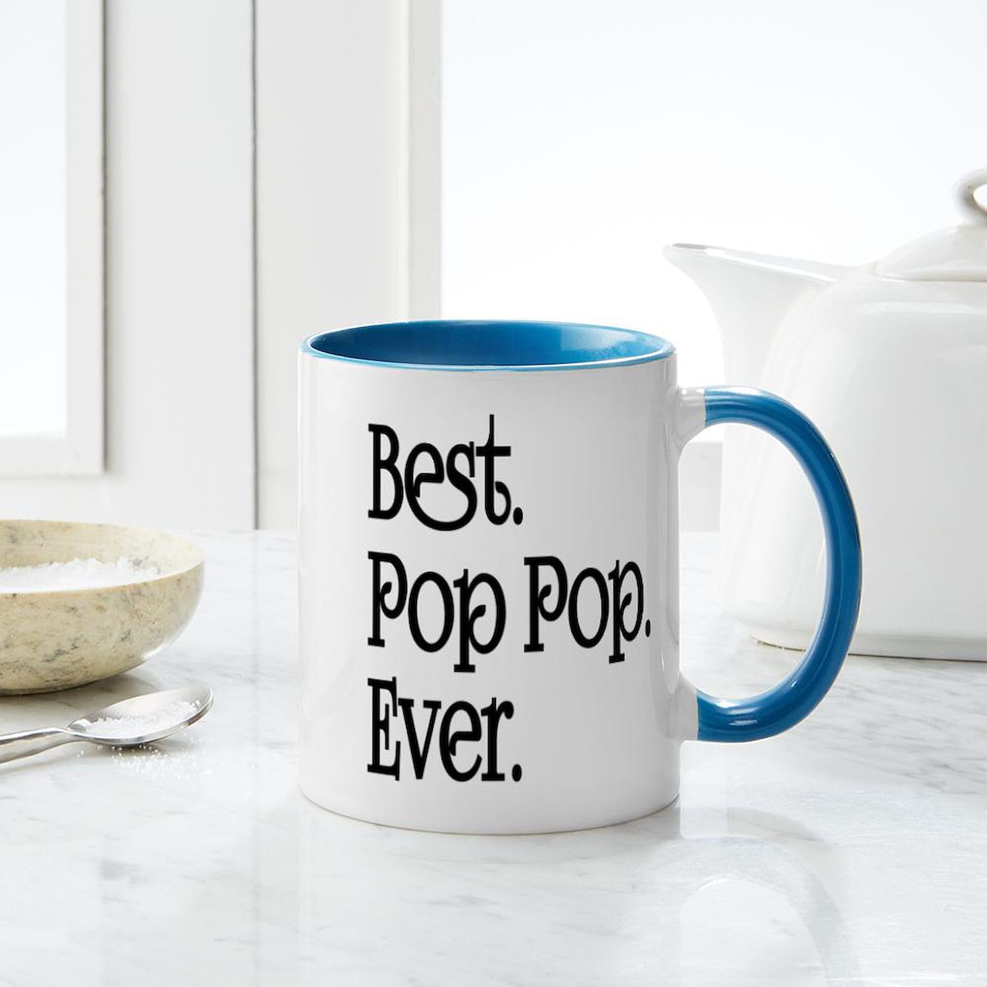 Best Pop Pop Ever 11 oz (325 ml) Ceramic Coffee Mug - Funny Novelty Gift for Dad, Grandpa & Pop Culture Fans - Perfect for Home, Office & Coffee Lovers