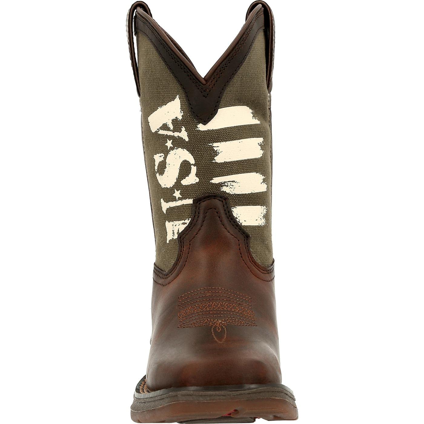 Durango Lil Little Kids' Army Western Boots - Durable Leather Cowboy Boots for Toddlers & Young Boys | Perfect for Rodeo, Ranch, Western Dress Up & Outdoor Play