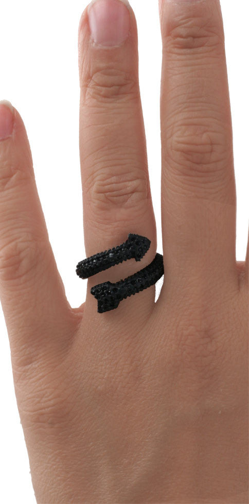 Arrow Pave Ring in Matte Black - Elegant Stackable Jewelry for Women | Perfect for Everyday Wear, Date Nights & Special Occasions