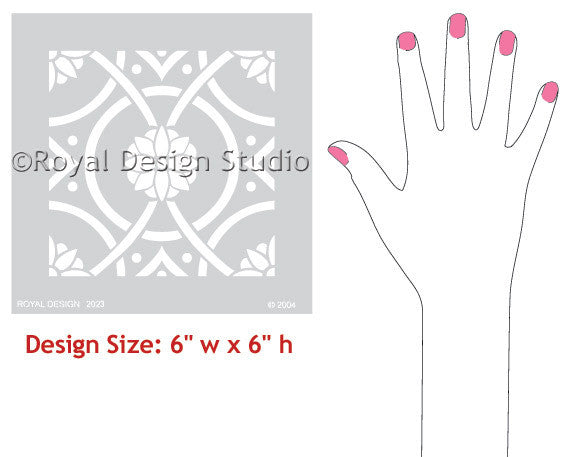 Eastern Tile Wall Stencils - Reusable DIY Painting Templates for Home Decor, Moroccan & Mediterranean Patterns | Perfect for Bedroom, Bathroom, Kitchen Backsplash & Accent Walls
